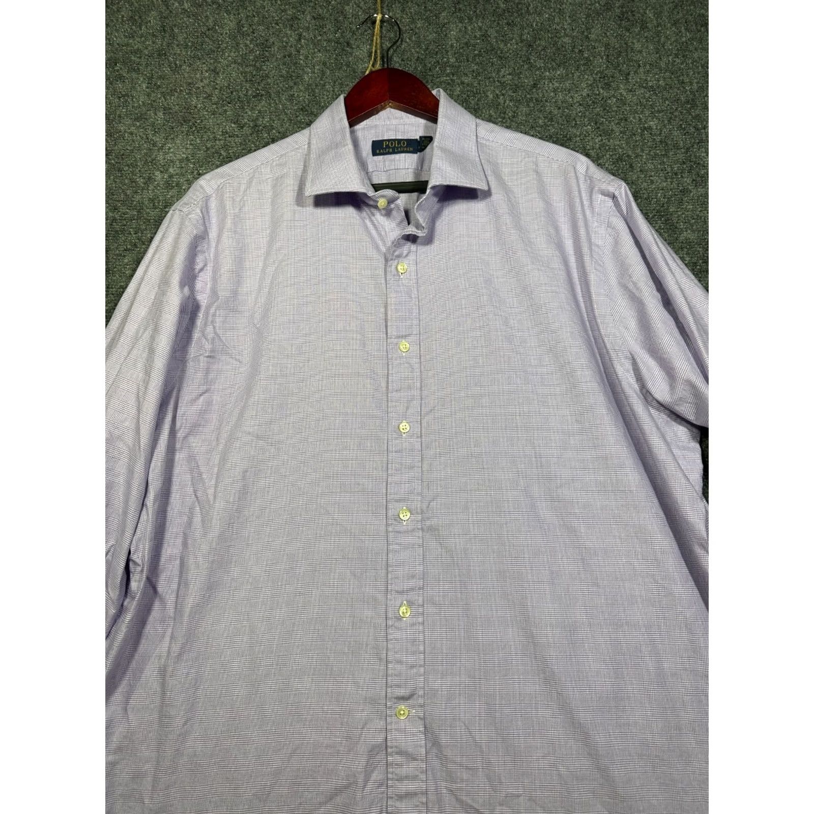 Polo Ralph Lauren Polo Ralph Lauren Shirt Mens Purple Plaid Cotton Button Up Long Sleeve 18 Size US XXL / EU 58 / 5 - 4 Thumbnail