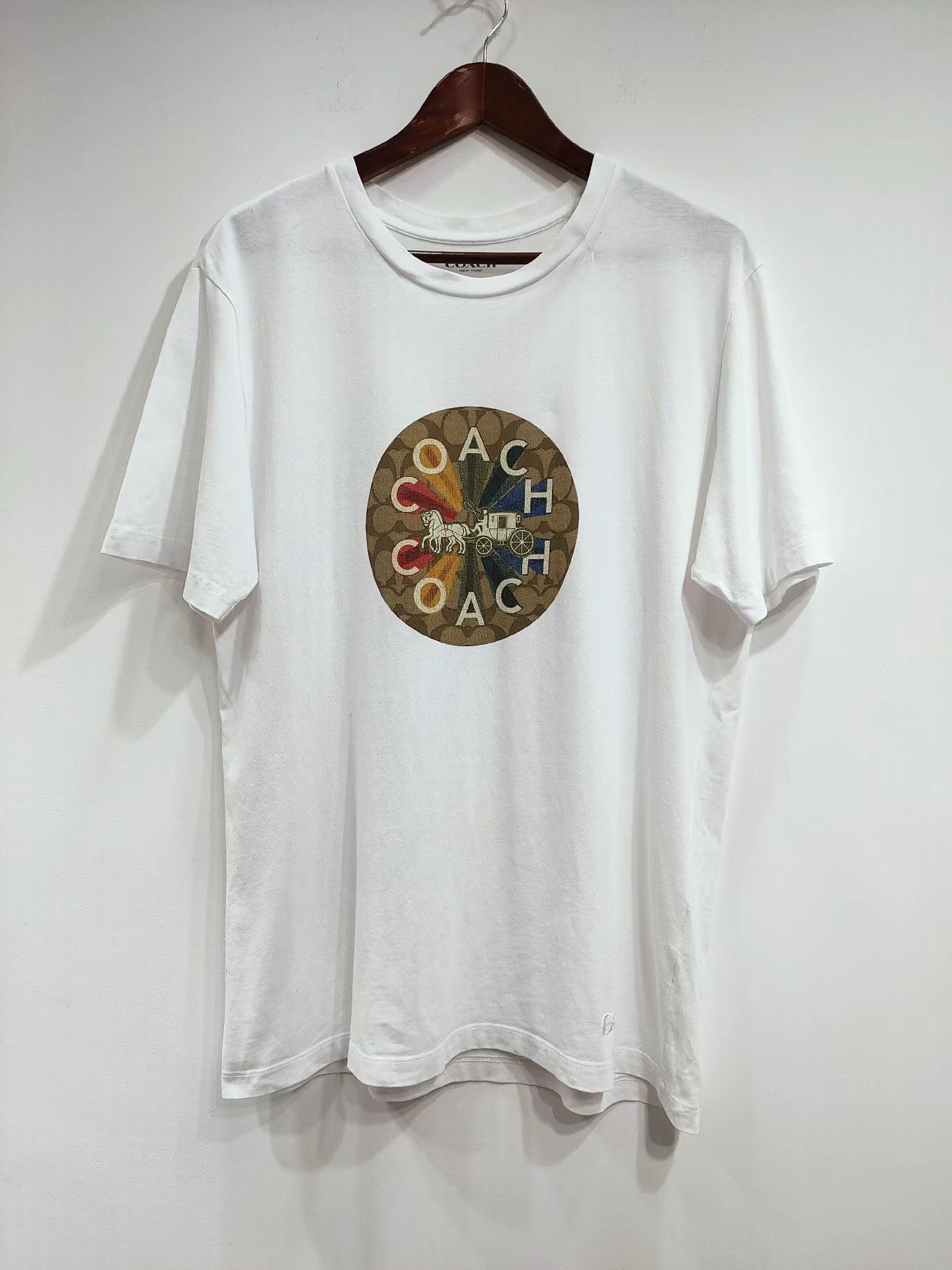 Coach COACH Men's Classic Printed LOGO White Short Sleeve K29 Size US L / EU 52-54 / 3 - 1 Thumbnail