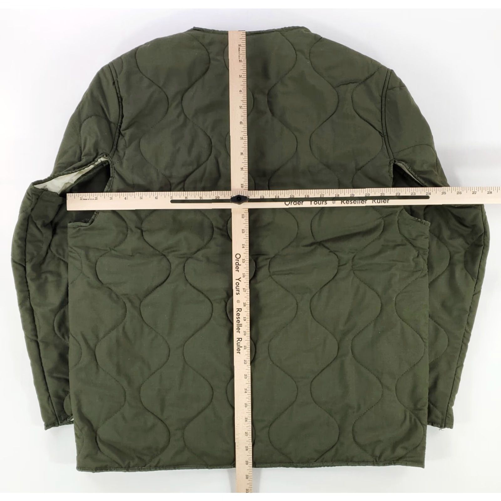 Alpha Industries VINTAGE Alpha Industries Liner Aircrew Coat 100% Aramid Olive Green Mens Medium Short M Green Military Jacket Mens Size US 31 - 4 Thumbnail