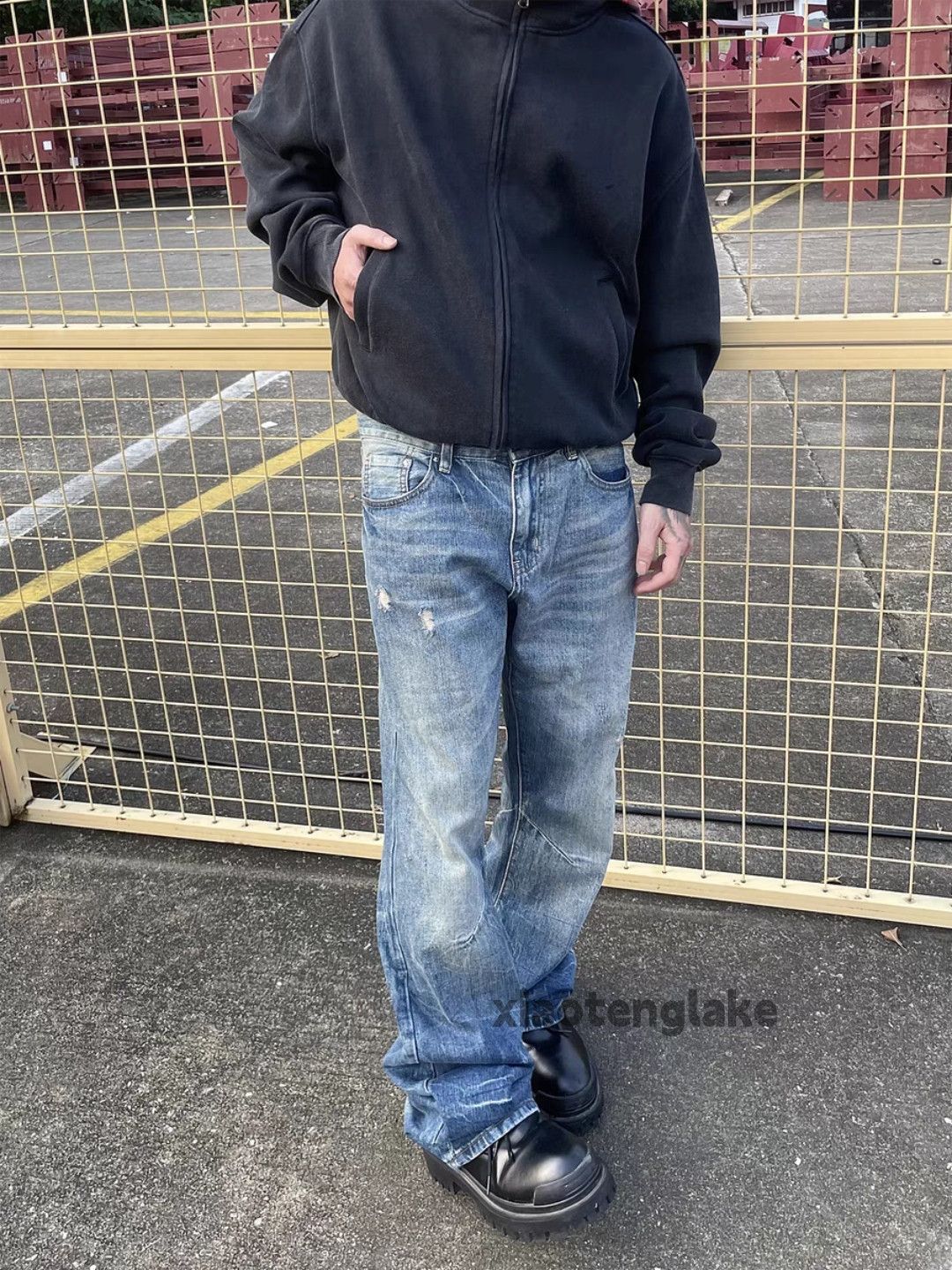 Jean Unisex washed faded cleanfit yuppie y2k punk jeans Size US 28 / EU 44 - 6 Thumbnail