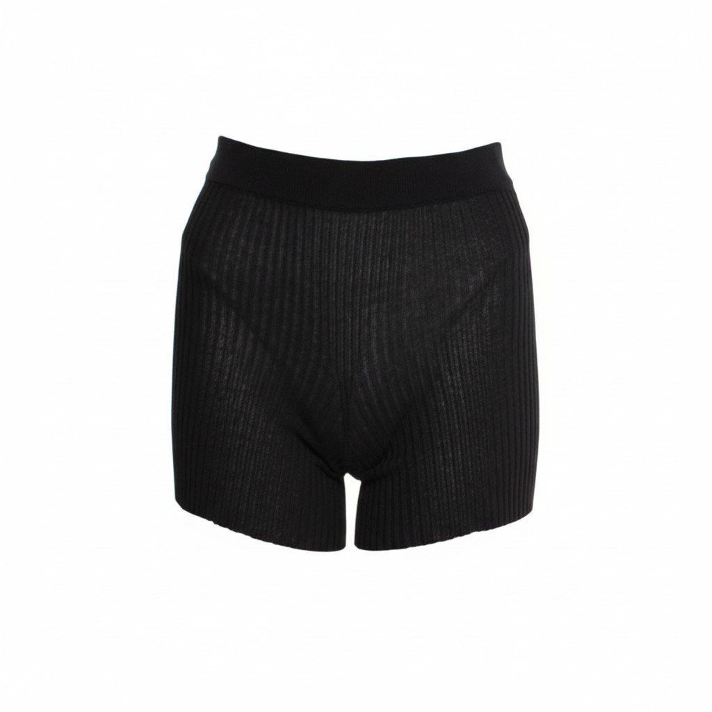 Cecilie Bahnsen Cecilie Bahnsen Imona Black Ribbed Knit High Waist Shorts Size 34" / US 12 / IT 48 - 1 Thumbnail