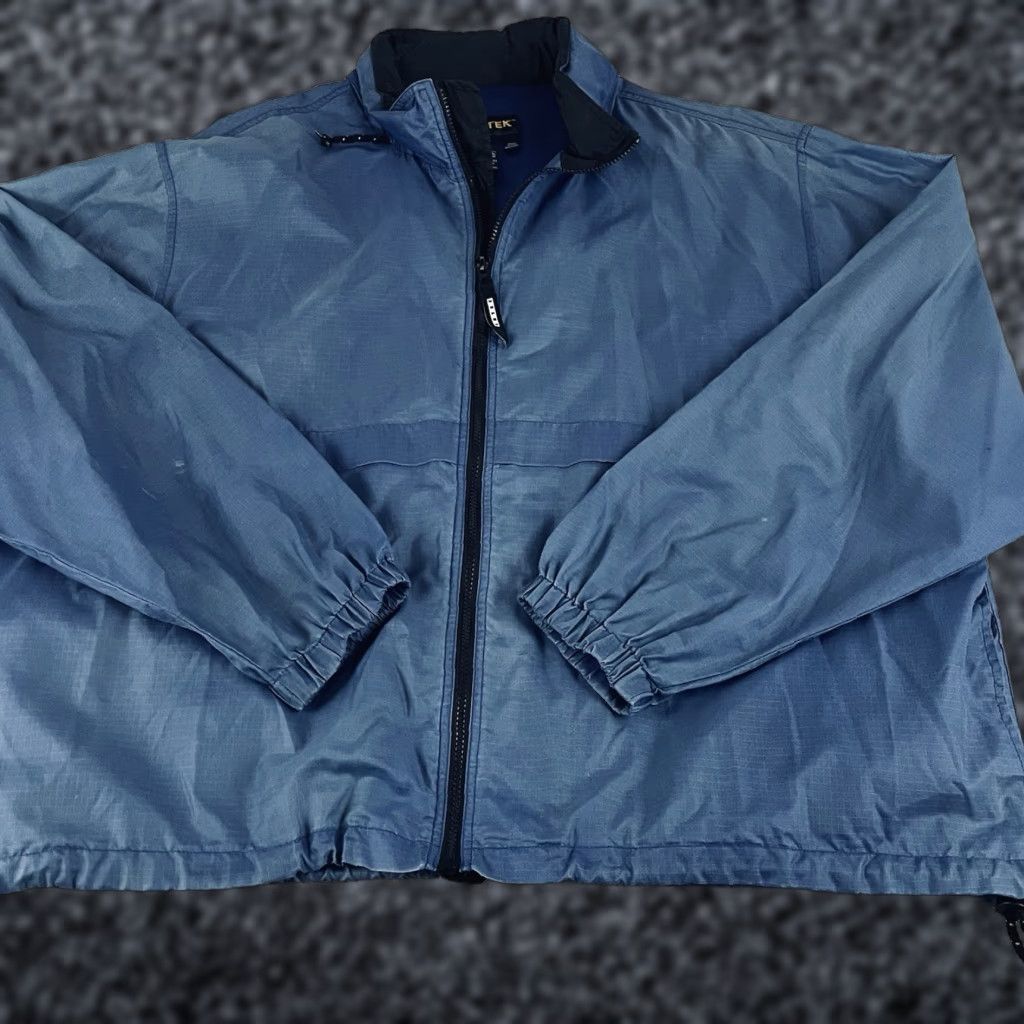 Eddie Bauer Eddie Bauer Jacket Mens 2XL Ebtek Windbreaker Hooded Pockets Zip Zip Pocket Blue E118 Size US XXL / EU 58 / 5 - 1 Thumbnail