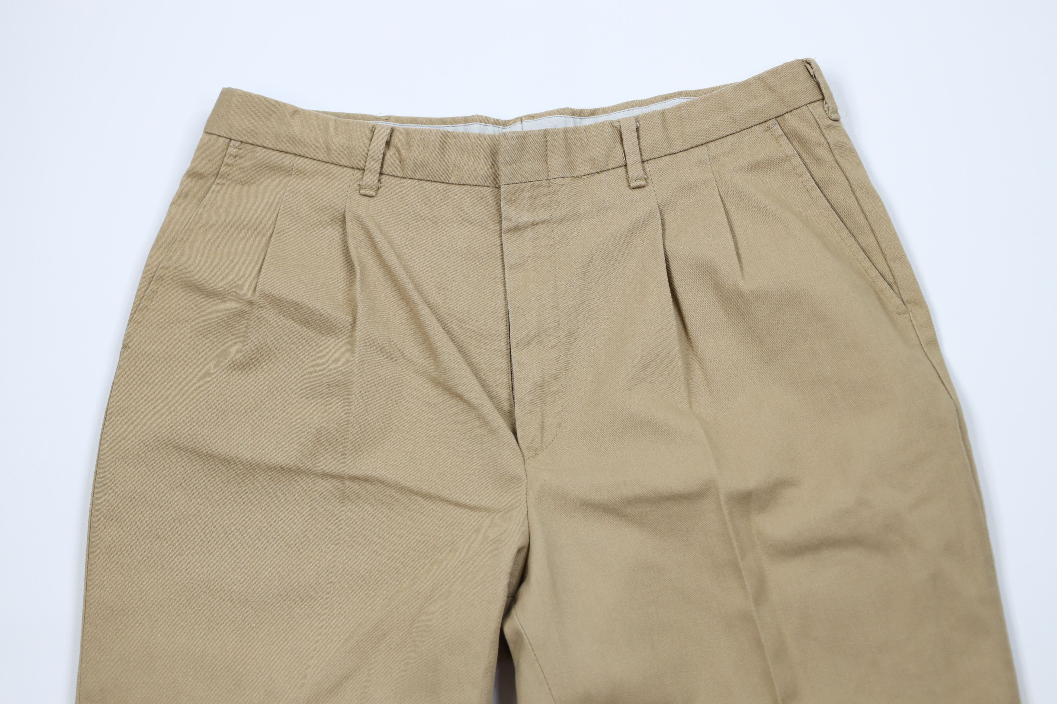 Vintage Vintage 70s Streetwear Bootcut Pleated Chino Pants Khaki USA Size US 32 / EU 48 - 2 Thumbnail