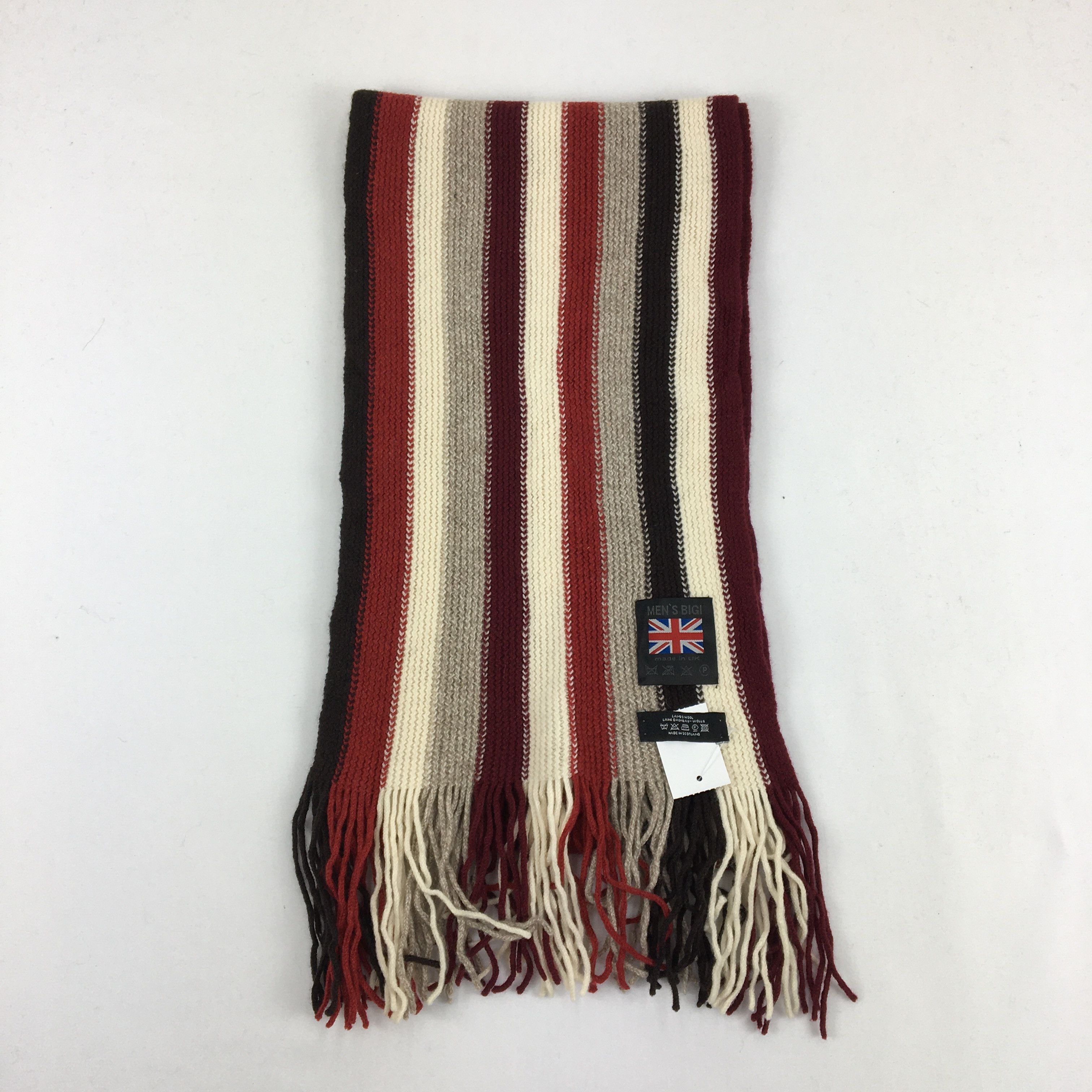 BIGI Vintage Mens Bigi Scarf Muffler Wool Ribbed Knit Scarves Size ONE SIZE - 2 Thumbnail