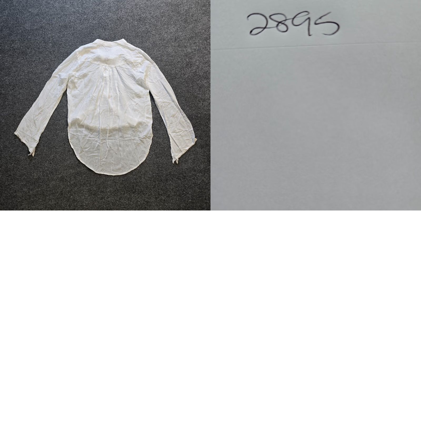 Bell Cloth & Stone Top Womens XS White Long Sleeve V Neck Bell Sleeve Layer Beachy Shirt Woman XS White Size XS / US 0-2 / IT 36-38 - 8 Thumbnail