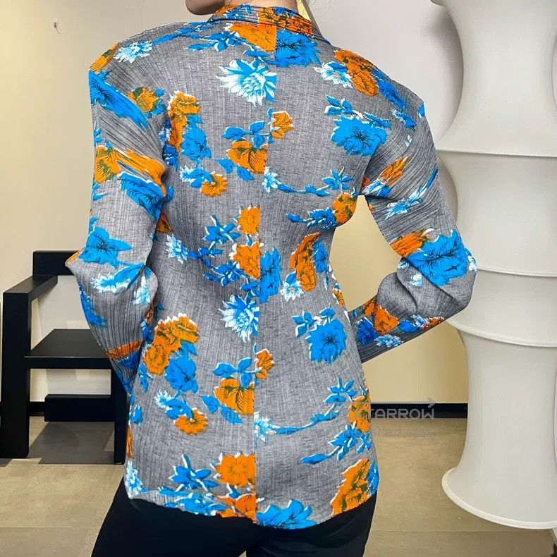 Issey Miyake Issey Miyake Vintage Retro Floral Long Sleeve Cardigan Size L / US 10 / IT 46 - 2 Thumbnail