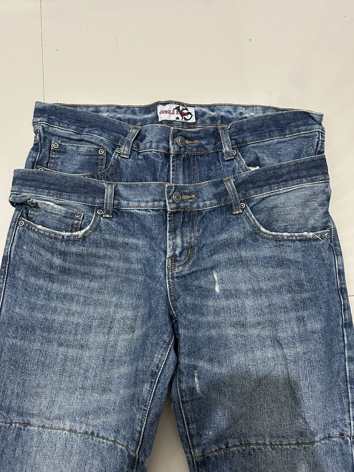 Japanese Brand × Jungles × Vintage Vintage Jungle Storm Double Waist Denim Jeans Size US 34 / EU 50 - 2 Thumbnail