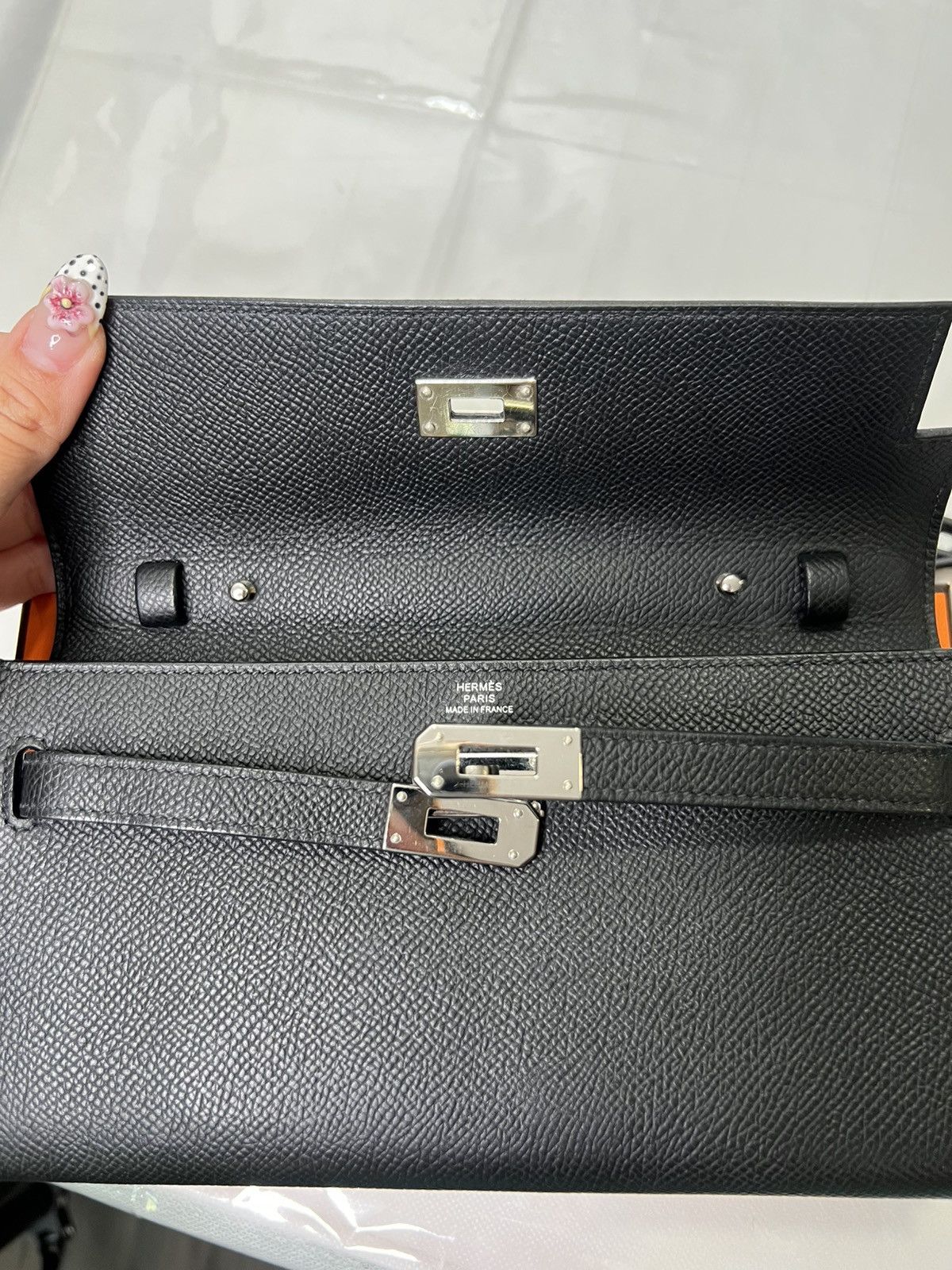 Hermes Hermes 2025 Kelly To Go Epsom Black / Silver Leather Bag Size ONE SIZE - 6 Thumbnail