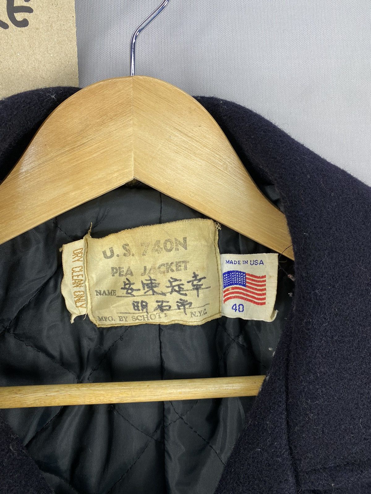 Schott Vintage 80’s US Navy Wool Pea Coat Jacket By Schott NYC Size US M / EU 48-50 / 2 - 12 Thumbnail