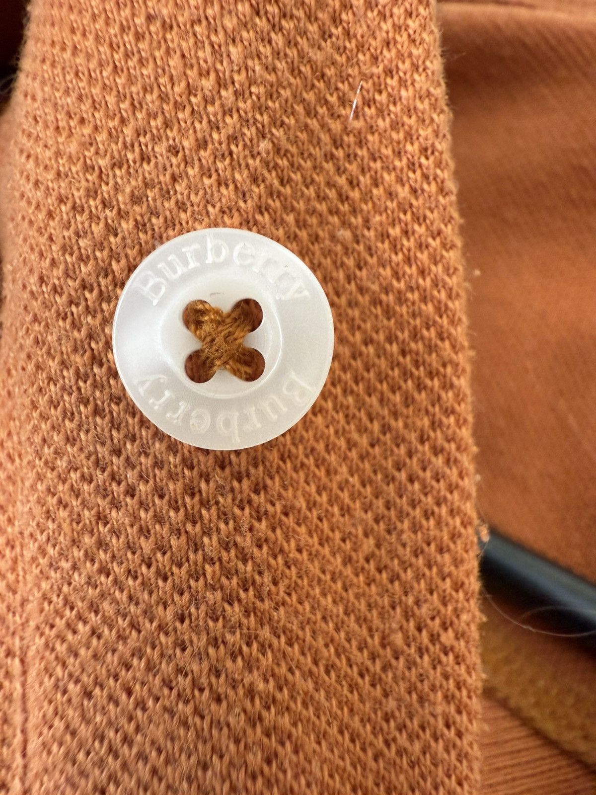 Burberry × Vintage Vintage Burberry Orange Polo Shirt – Knight Logo – Size L Size US L / EU 52-54 / 3 - 4 Thumbnail