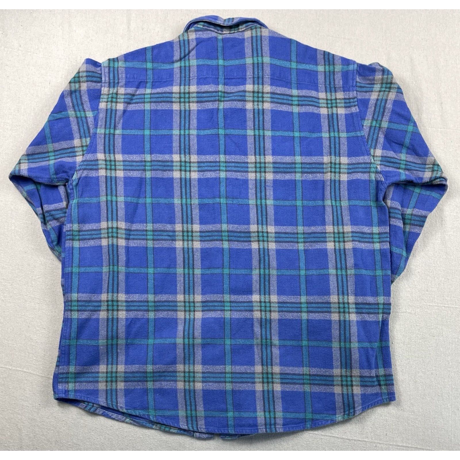 Vintage VINTAGE Rancho Santa Fe Flannel Shirt Men's L Blue Plaid Western Cowboy Button-Up 80s 90s Size US L / EU 52-54 / 3 - 2 Thumbnail