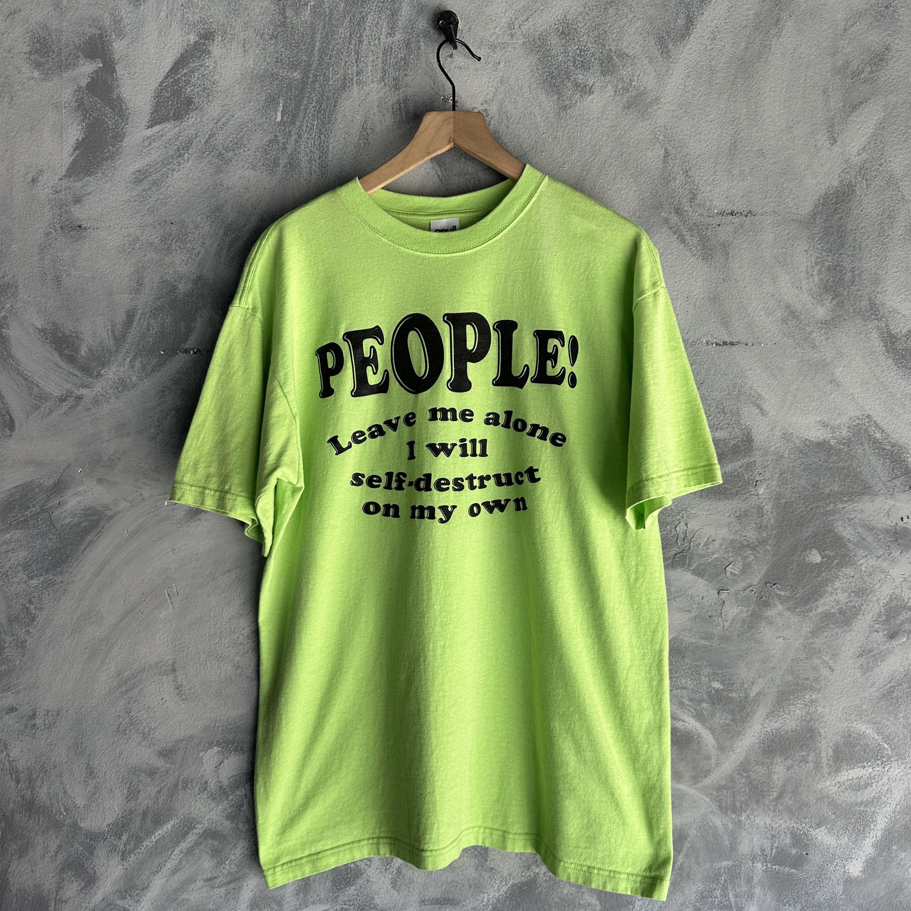 Other Vintage Funny T Shirt Mens Large "People Leave Me Alone" 90s Size US L / EU 52-54 / 3 - 1 Thumbnail