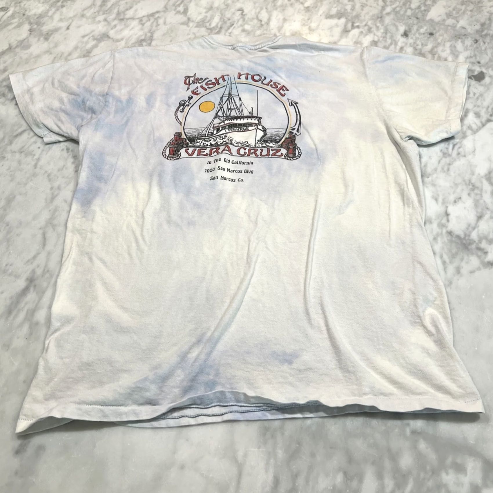 Vintage VINTAGE The Fish House Vera Cruz Men’s XL Single Stitch San Marcos White Cotton Graphic Tee Shirt Mens 1980s Size US XL / EU 56 / 4 - 2 Thumbnail