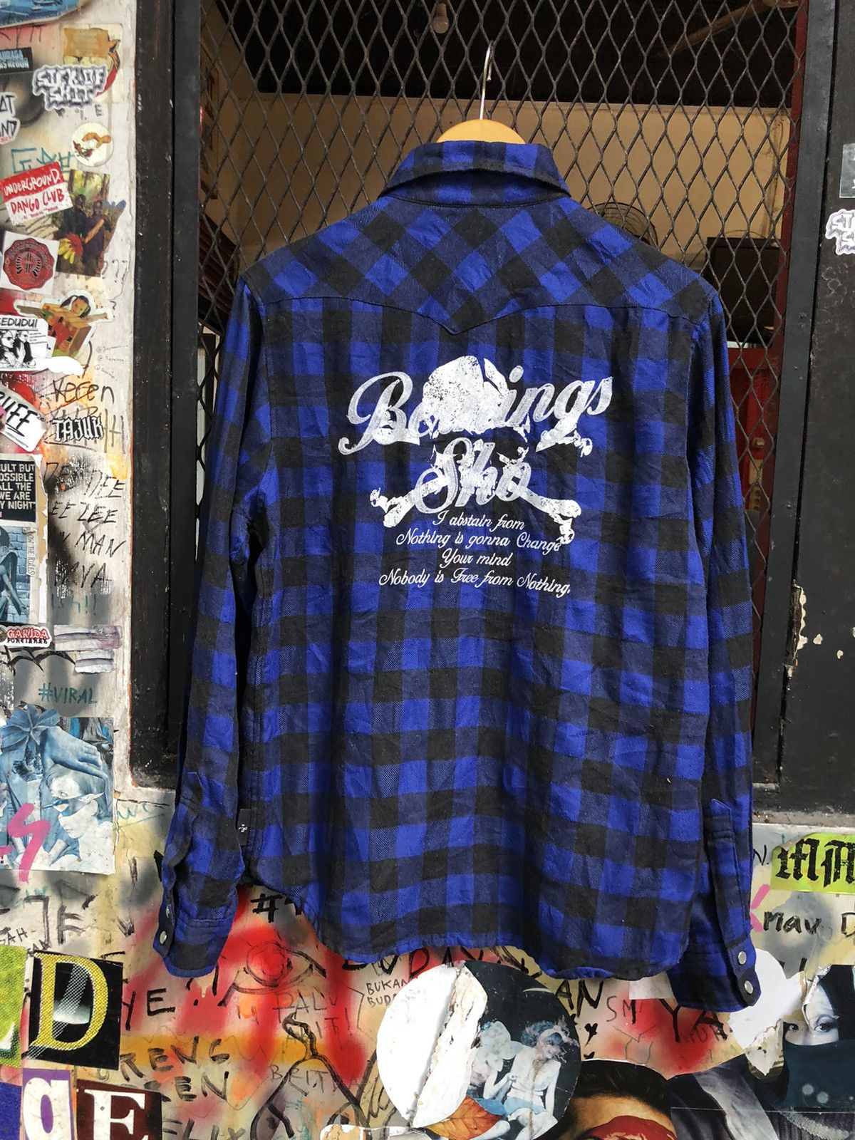 Beauty Beast × If Six Was Nine × Japanese Brand JAPANESE BERNING SHO SEDITIONARIES PUNK SKULL FLANNEL SHIRT Size US L / EU 52-54 / 3 - 5 Thumbnail