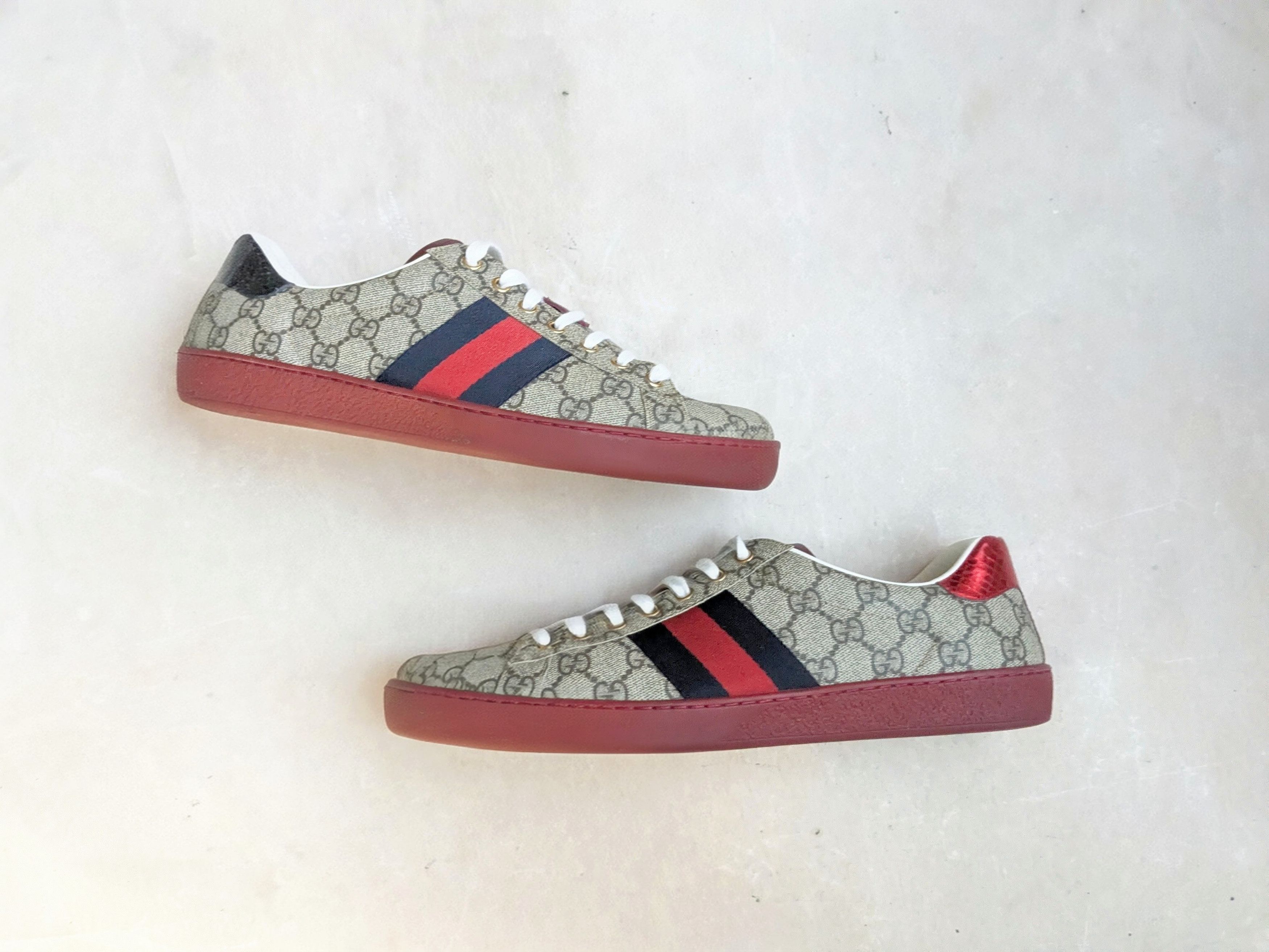 Gucci Gucci Ace Supreme 9.5 Monogram Logo GG Red Low Size US 9.5 / EU 42-43 - 1 Thumbnail
