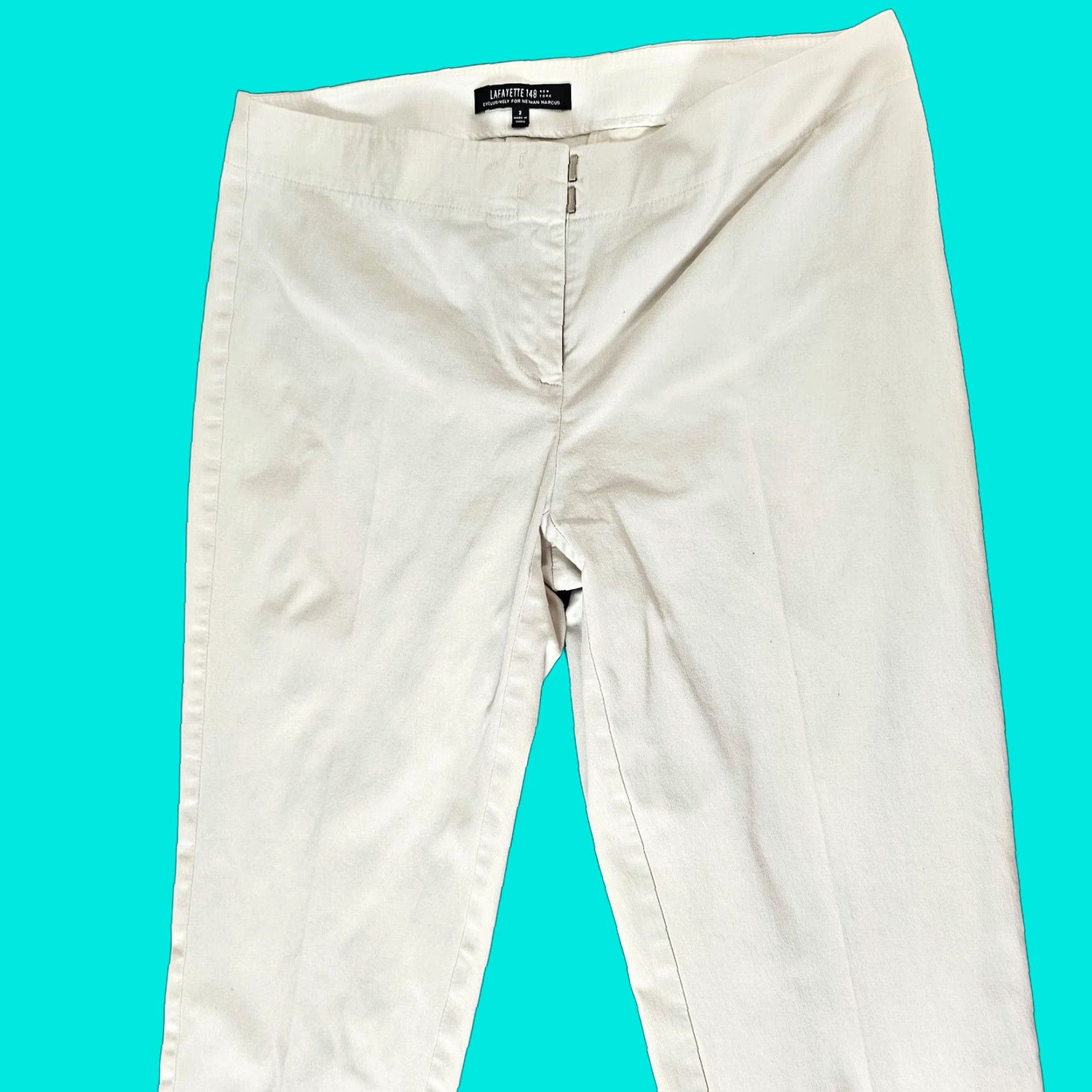 Vintage Studio 148 by Lafayette New York Women's Casual Stretch Pants White Size 2 Ankle Regular Size 26" / US 2 / IT 38 - 1 Thumbnail