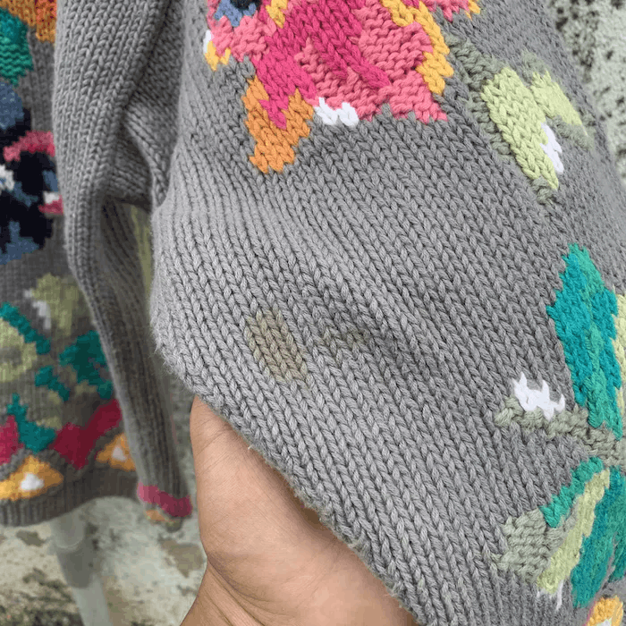 Aran Isles Knitwear 💥 STEALS💥JAPANESE Knit Flora Cropped RARE Sweater Pullover Size M / US 6-8 / IT 42-44 - 12 Thumbnail
