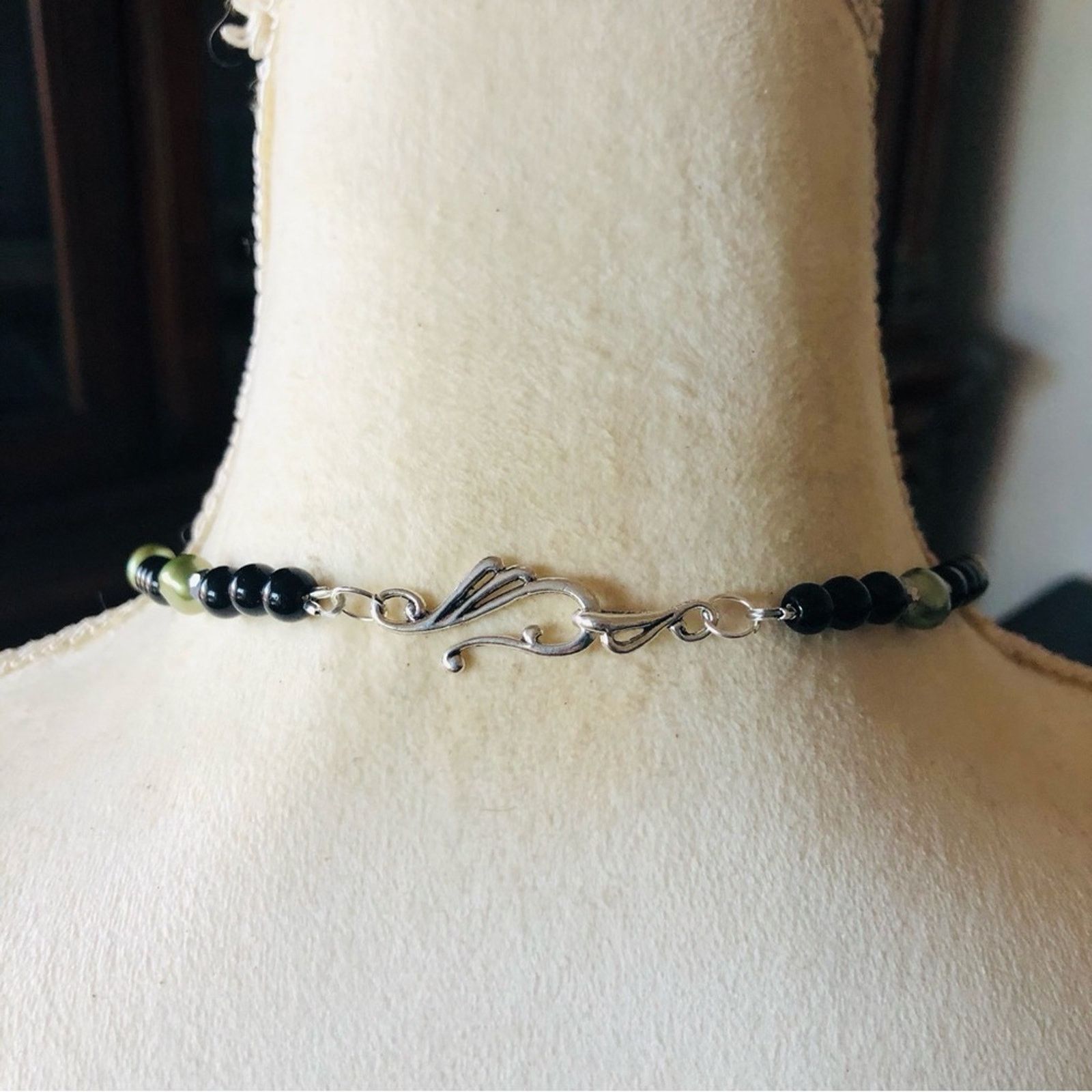Handmade Handcrafted repurpose sage freshwater Pearl necklace Size ONE SIZE - 7 Thumbnail