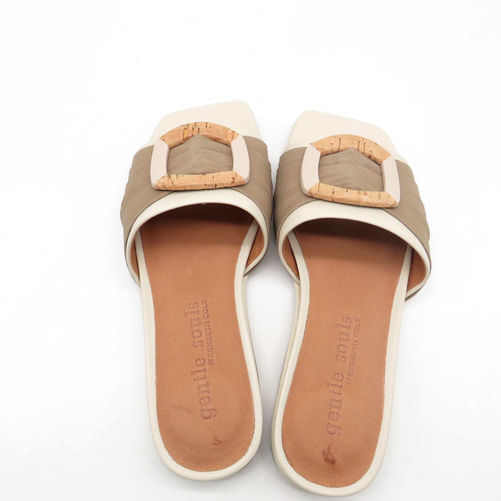 Gentle Souls Gentle Souls Rhea Sandals Beige Cork Buckle Sliders Size 6 M Size US 6 / IT 36 - 6 Thumbnail