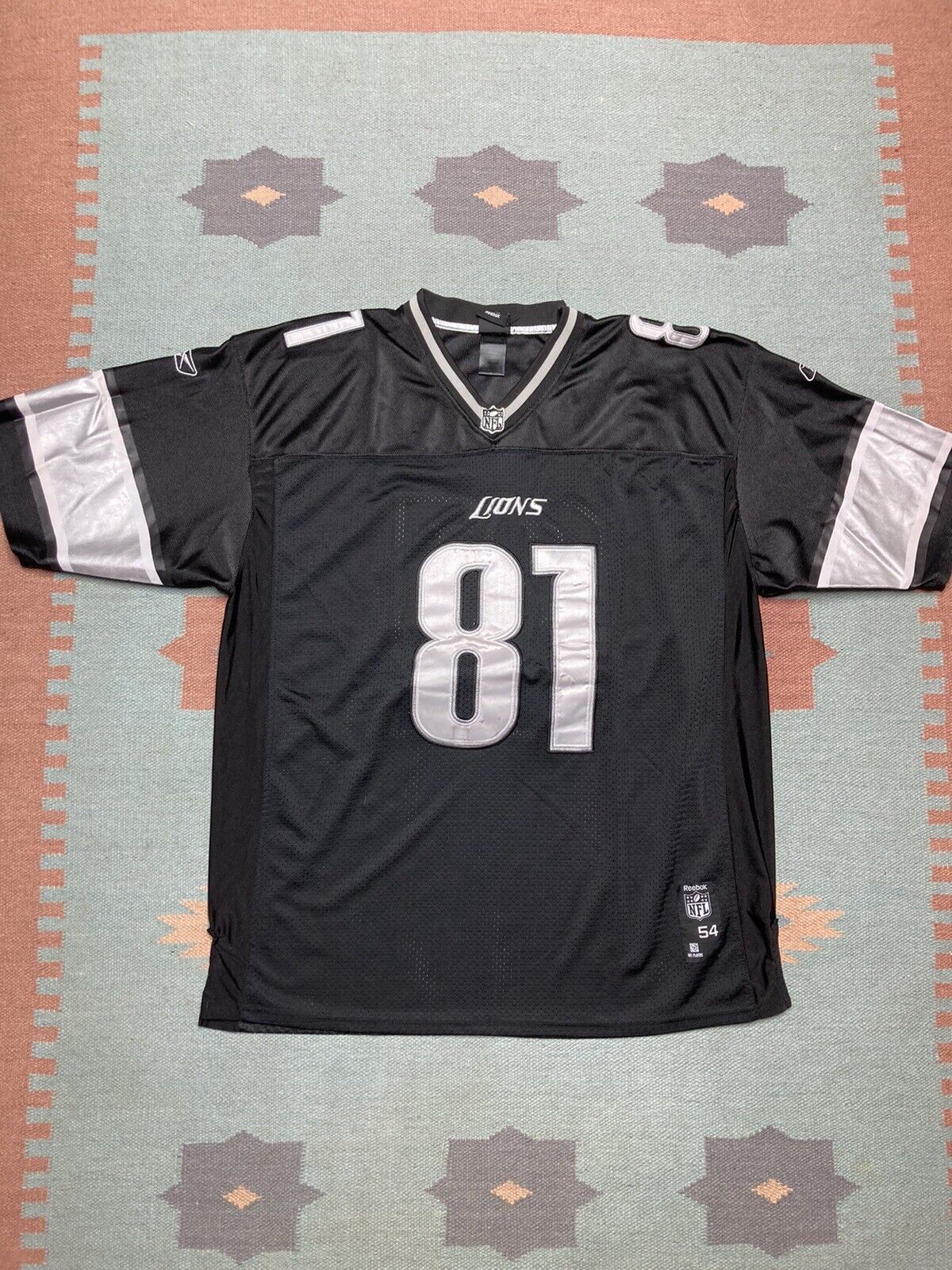 Nike Detroit Lions Calvin Johnson #81 Home Game Jersey by Vintage Detroit Collection