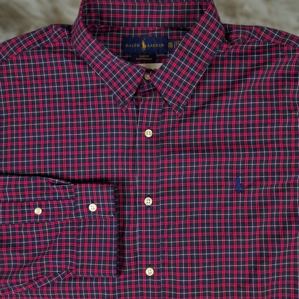 Ralph Lauren Ralph Lauren Shirt Mens 2XL Red Plaid Button-Up Pony Logo Slim Fit Casual Formal Workwear Size US XXL / EU 58 / 5 - 1 Thumbnail