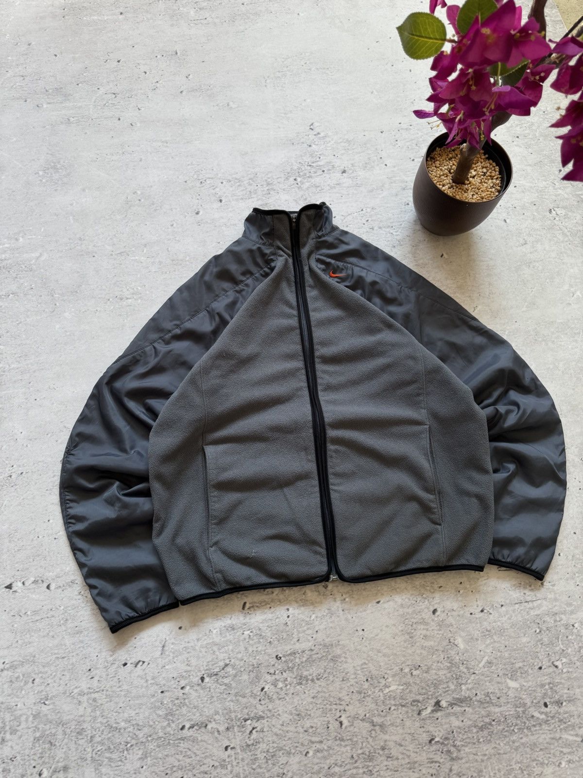 Nike × Vintage NIKE TEDDY FLEECE VINTAGE 00s y2k ZIP HOODIE BASIC LOGO Size US L / EU 52-54 / 3 - 1 Thumbnail