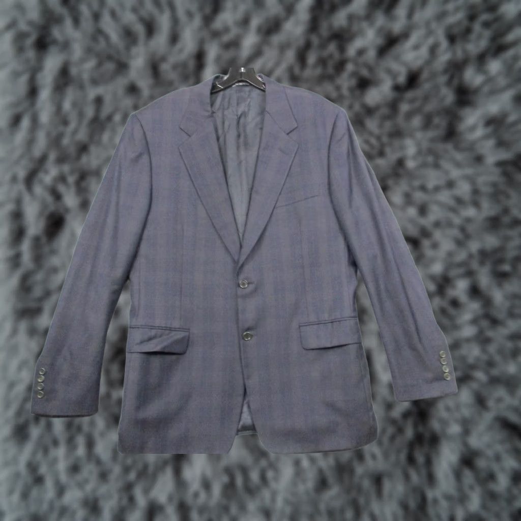 Canali Canali Mens Suit Jacket 42R Super 120s Wool Plaid Italy Bloomingdales Blazer Size 52R - 1 Thumbnail