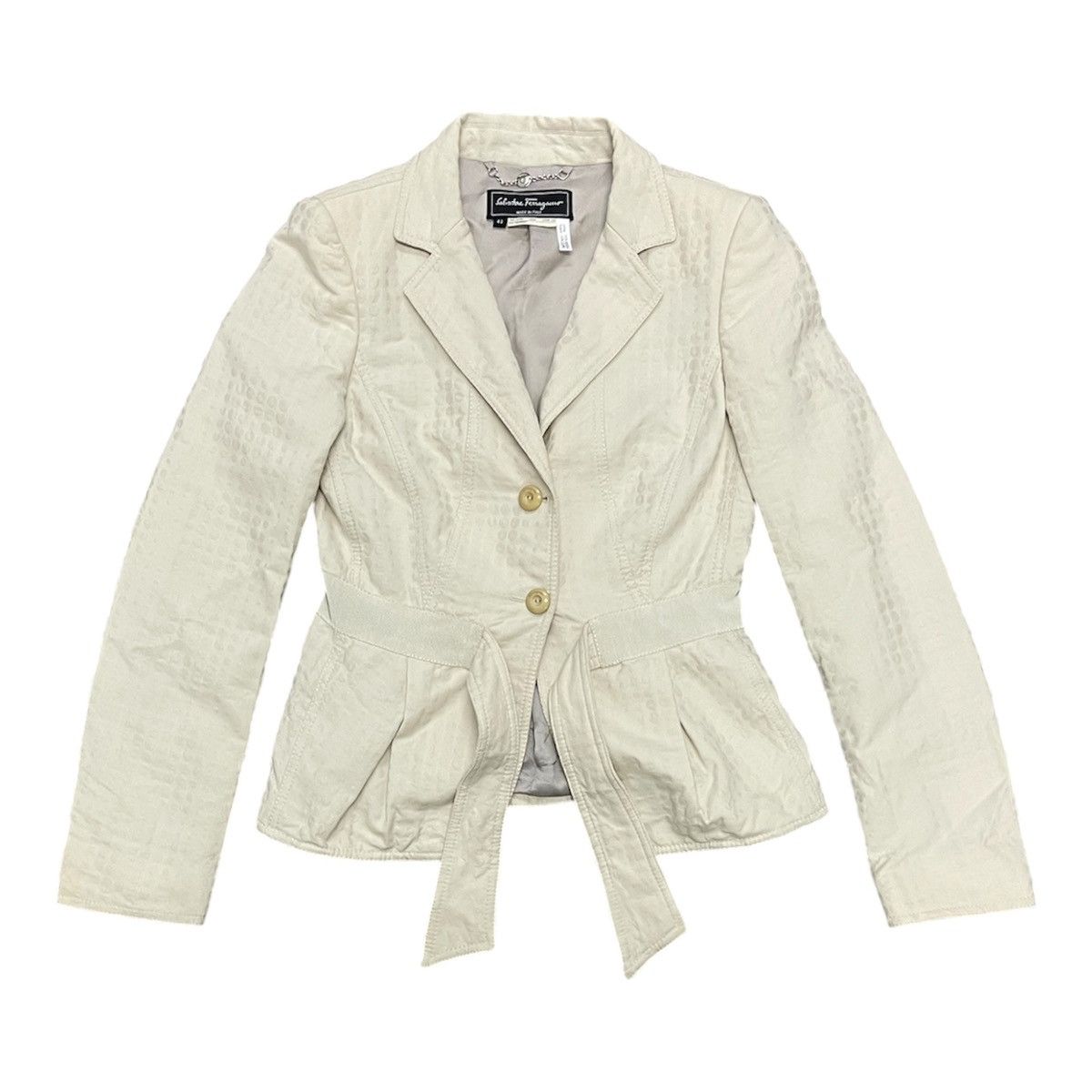 Salvatore Ferragamo 90s SALVATORE FERRAGAMO COTTON BLAZZER LINEN SILK RARE Size M / US 6-8 / IT 42-44 - 1 Thumbnail