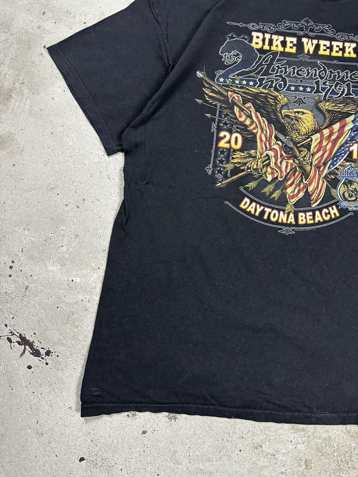 Harley Davidson Vintage Bike Week Daytona Beach Harley Moto Print T Shirt Size US XL / EU 56 / 4 - 7 Thumbnail
