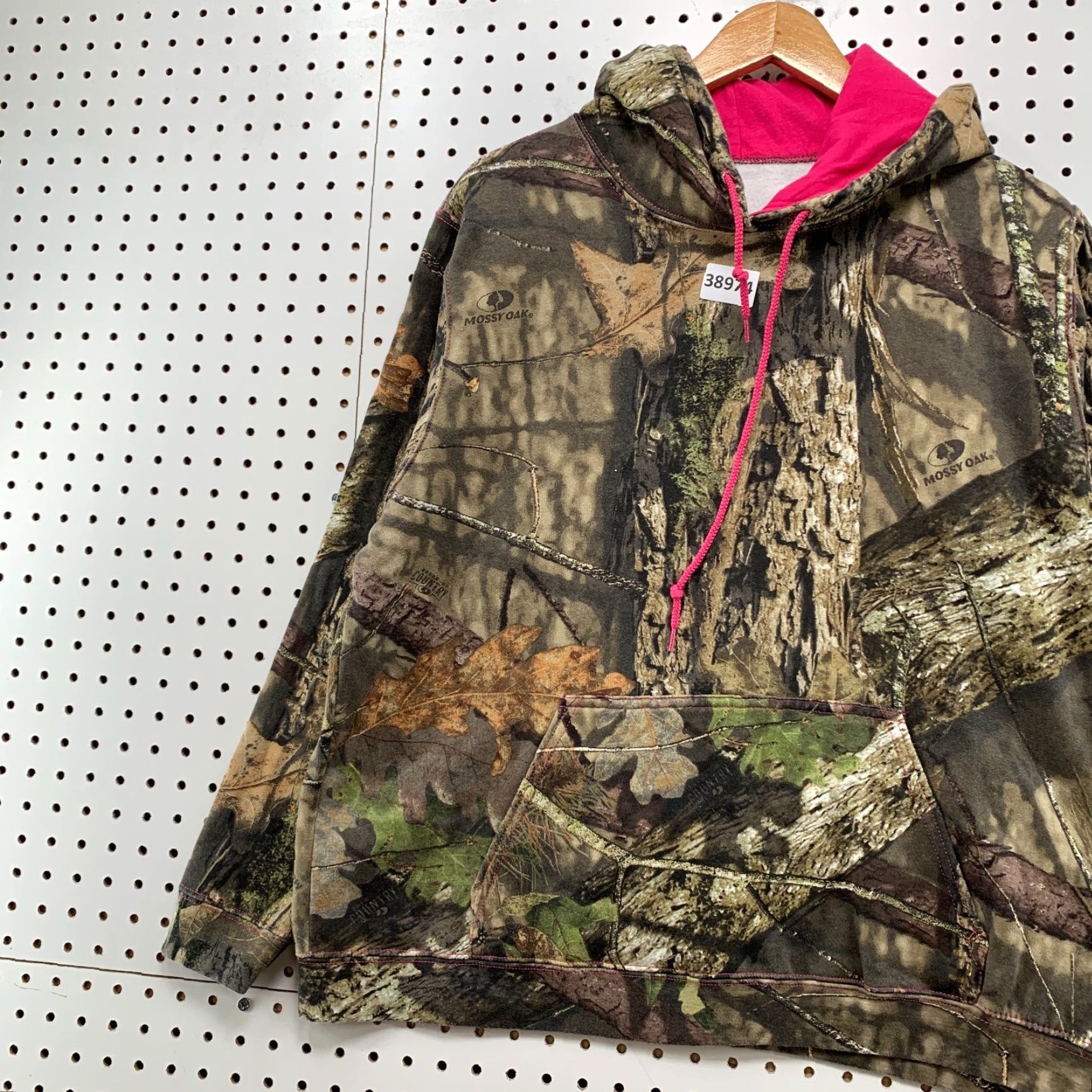 Vintage VINTAGE Mossy Oak Camo Hoodie Women’s Large Fleece Pullover Camouflage Pink Outdoor Activewear Size L / US 10 / IT 46 - 3 Thumbnail