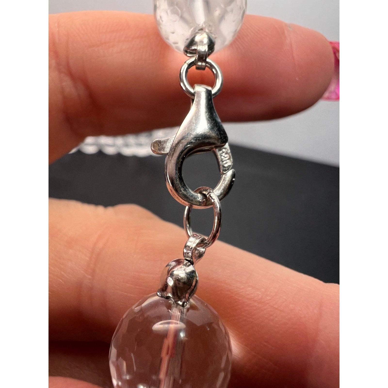Other Clear quartz necklace with sterling silver clasp Size ONE SIZE - 10 Thumbnail