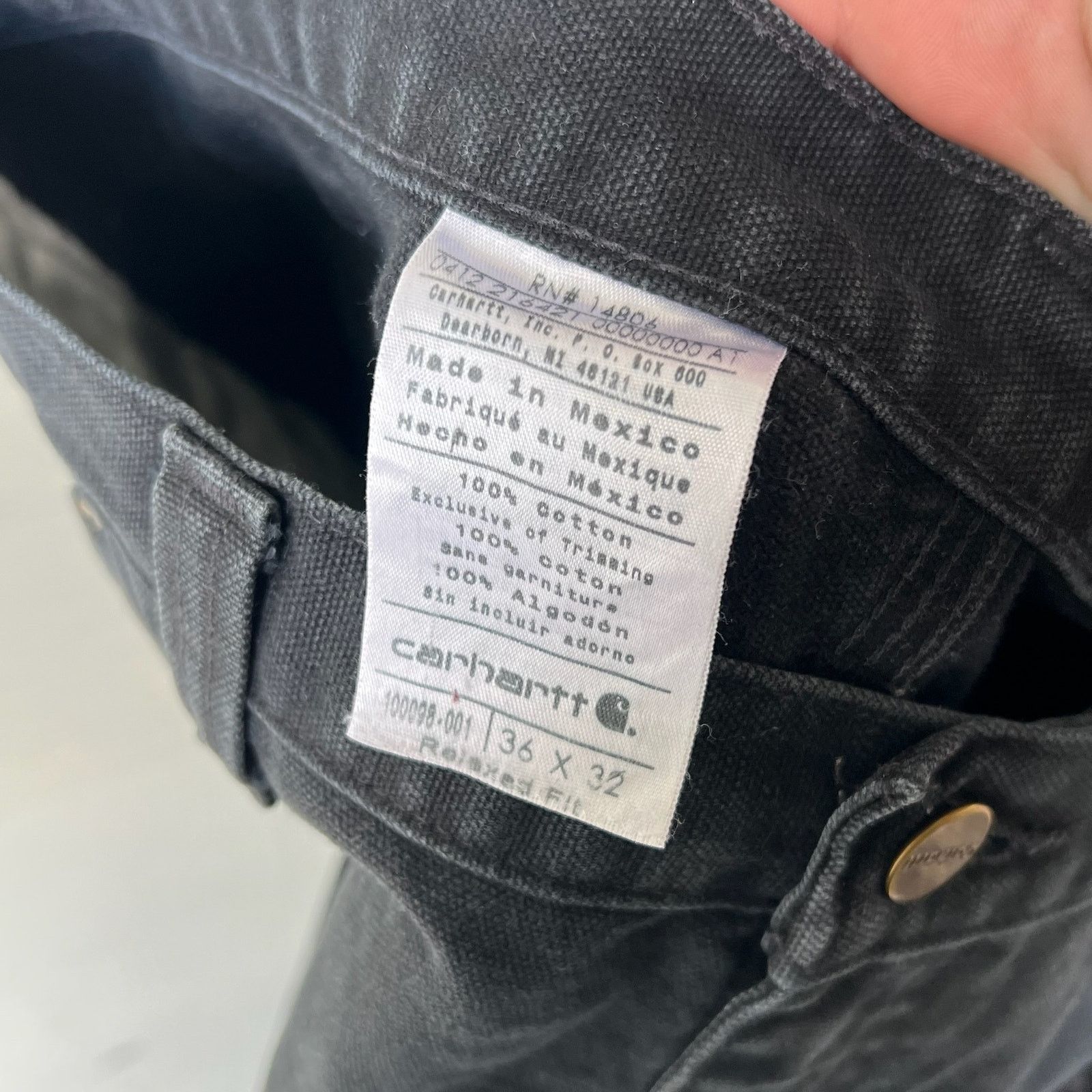 Carhartt × Vintage Carhartt black faded double knee work wear carpenter pants Size US 37 - 7 Thumbnail