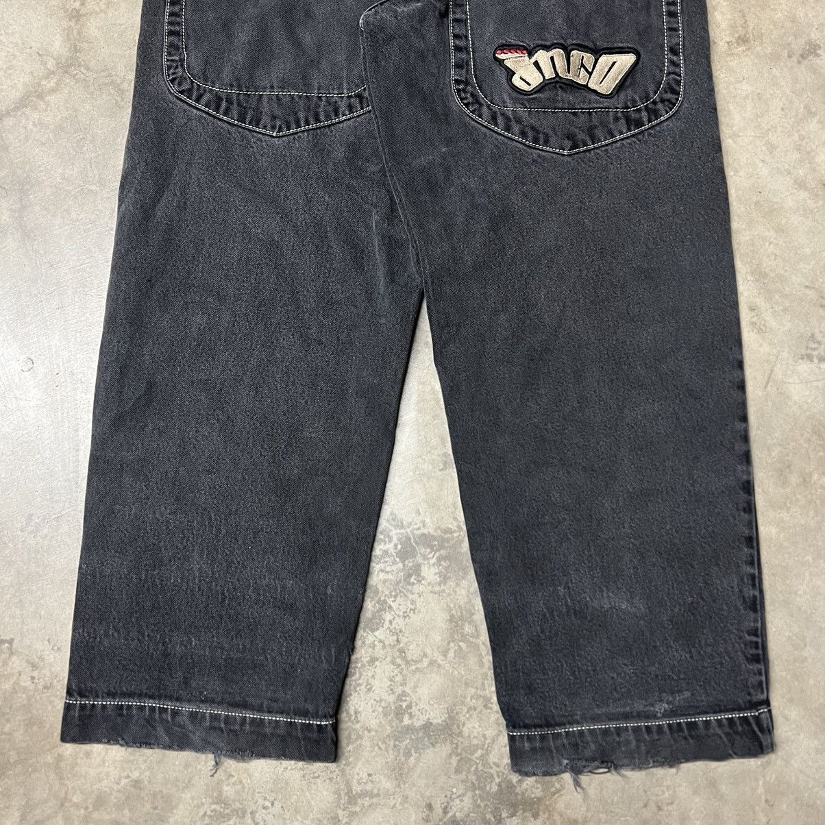 Ed Hardy × JNCO × Southpole Vintage 2000’s JNCO Black BAGGY Wide-Leg Denim Jean Size US 36 / EU 52 - 2 Thumbnail