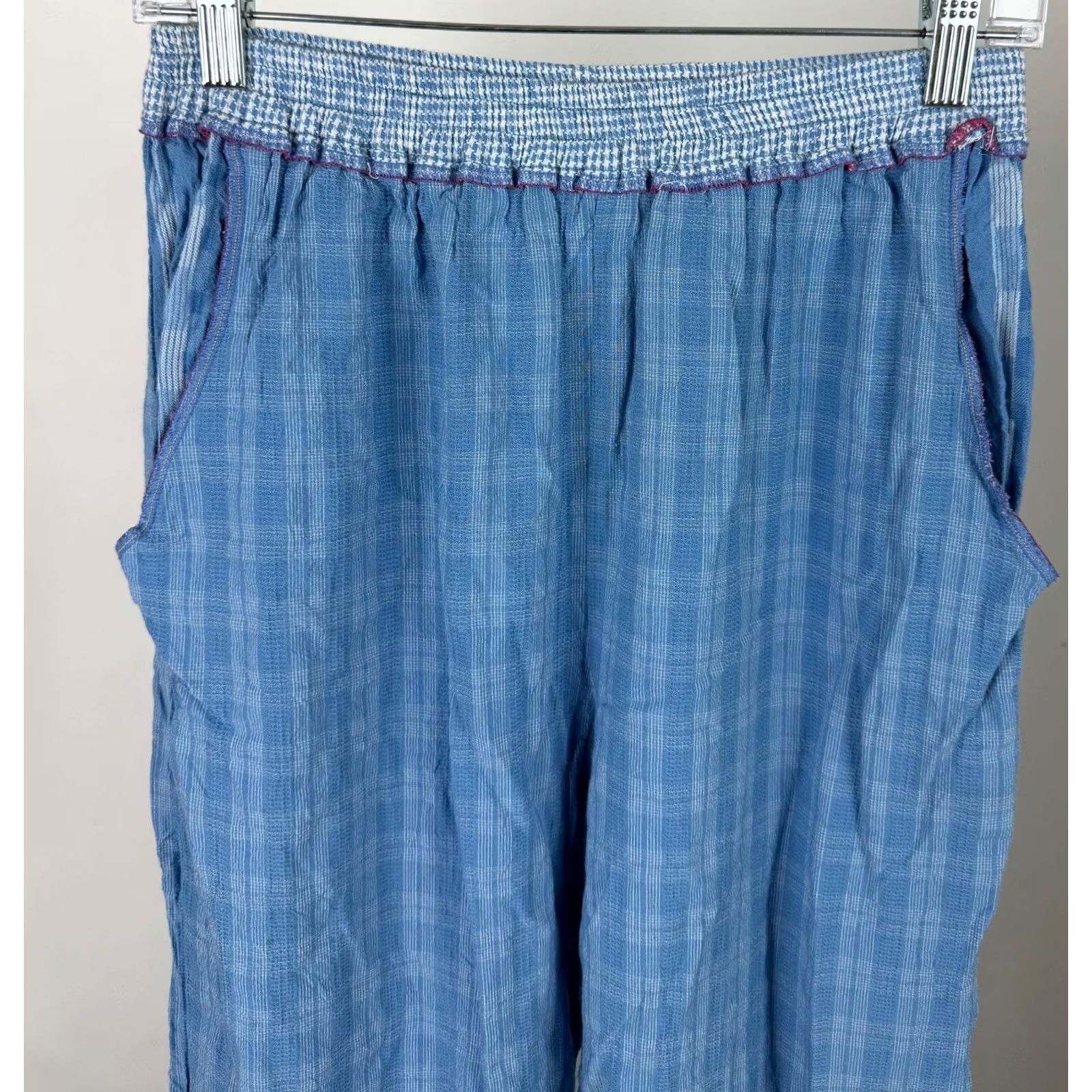 Vintage VINTAGE Faith by Celia Forrester Womens Small Pants Plaid Elastic Waist Pockets 90s Retro Bohemian Size 28" / US 6 / IT 42 - 3 Thumbnail