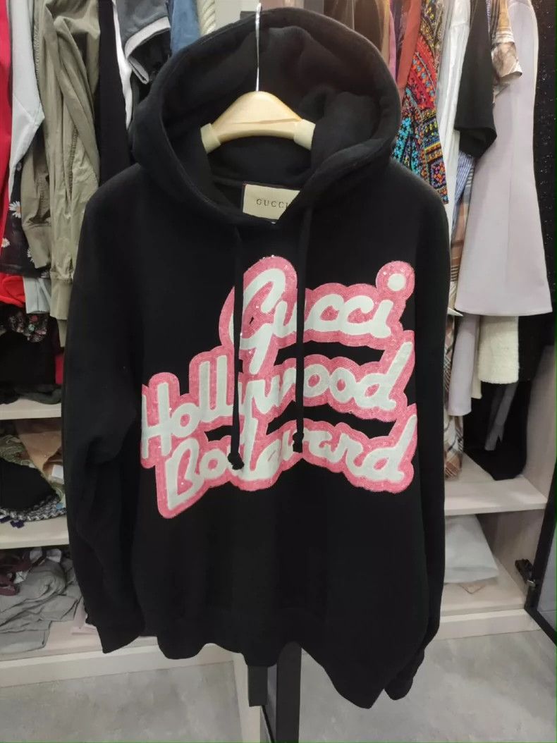 Gucci Gucci Black Hooded Sweatshirt with Sequins Size US XS / EU 42 / 0 - 1 Thumbnail