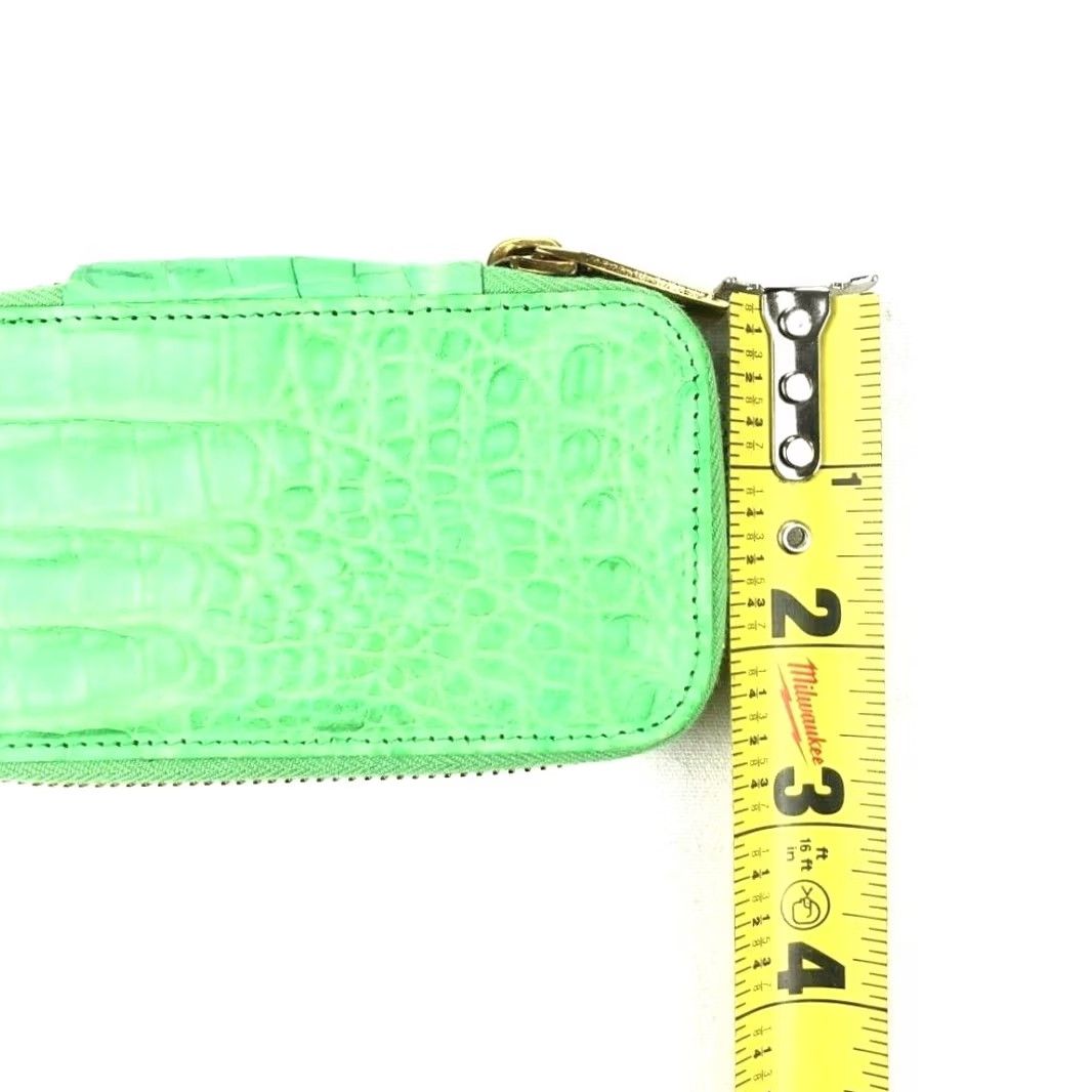 Versace VINTAGE Gianni Versace Keychain Wallet Crocodile Alligator Lime Green Mens Wallet Accessories Size ONE SIZE - 5 Thumbnail