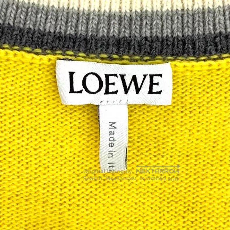 Loewe Loewe Yellow logo embroidered wool V-neck single-breasted Size M / US 6-8 / IT 42-44 - 5 Thumbnail