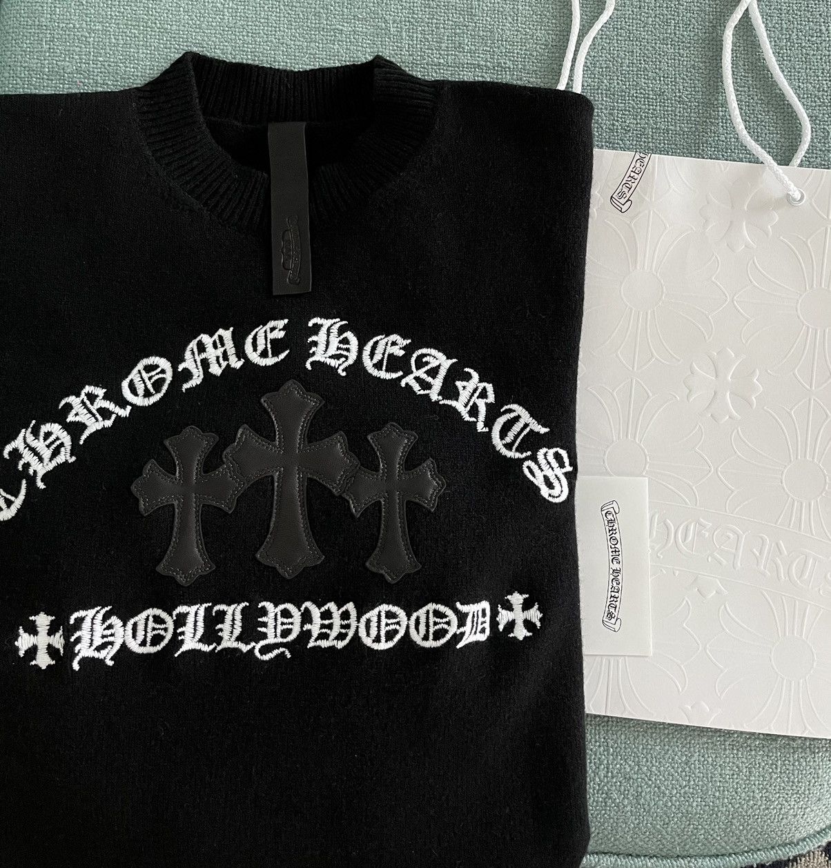 Chrome Hearts ♱ ♱ Chrome Hearts Rare Limited Edition Leather ♱ ♱ ♱ Sweater Size US L / EU 52-54 / 3 - 1 Thumbnail