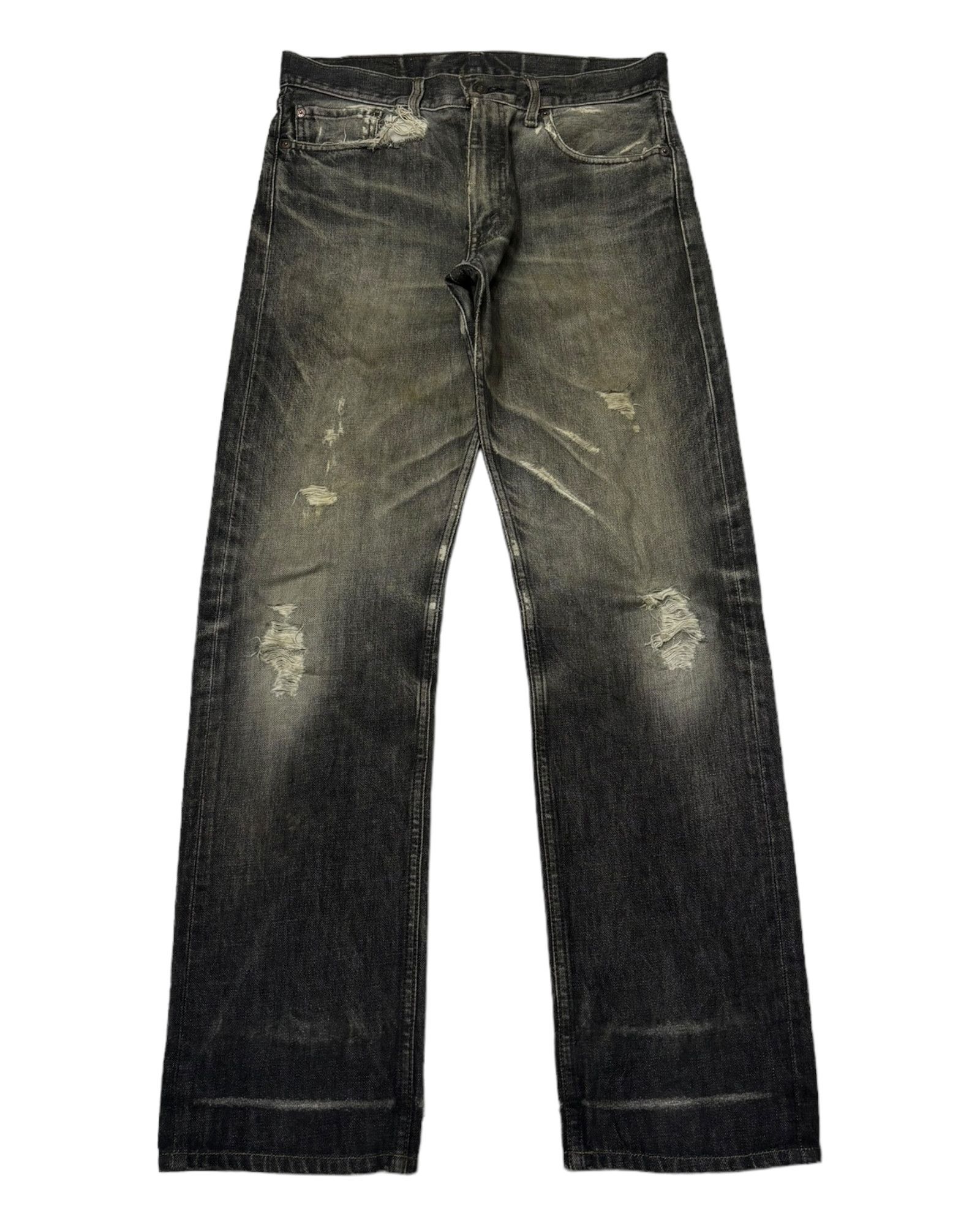Levi's 🔥LEVIS 505 BLACK THRASH RIPS DENIM JEANS UNDERCOVER STYLE Size US 32 / EU 48 - 7 Thumbnail