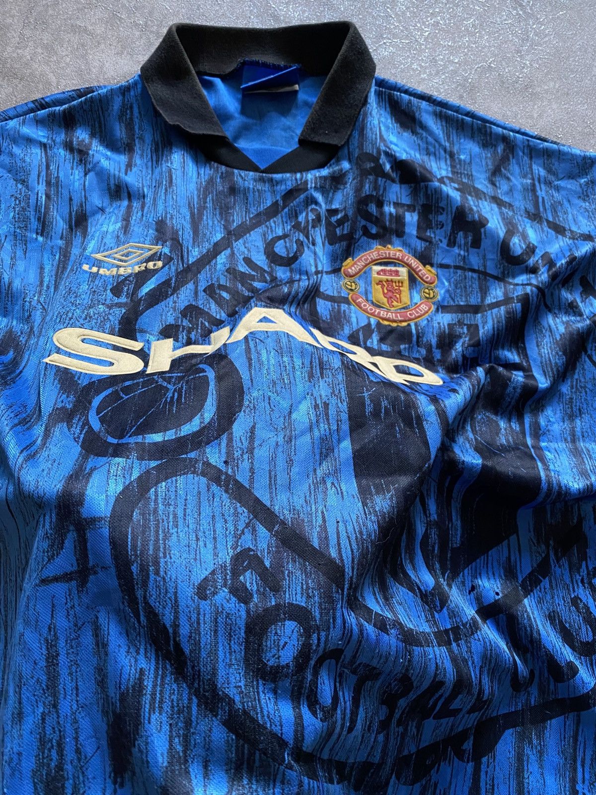 Umbro Vintage 1992-1994 Umbro Manchester United Away Jersey SHARP Size US XL / EU 56 / 4 - 8 Thumbnail