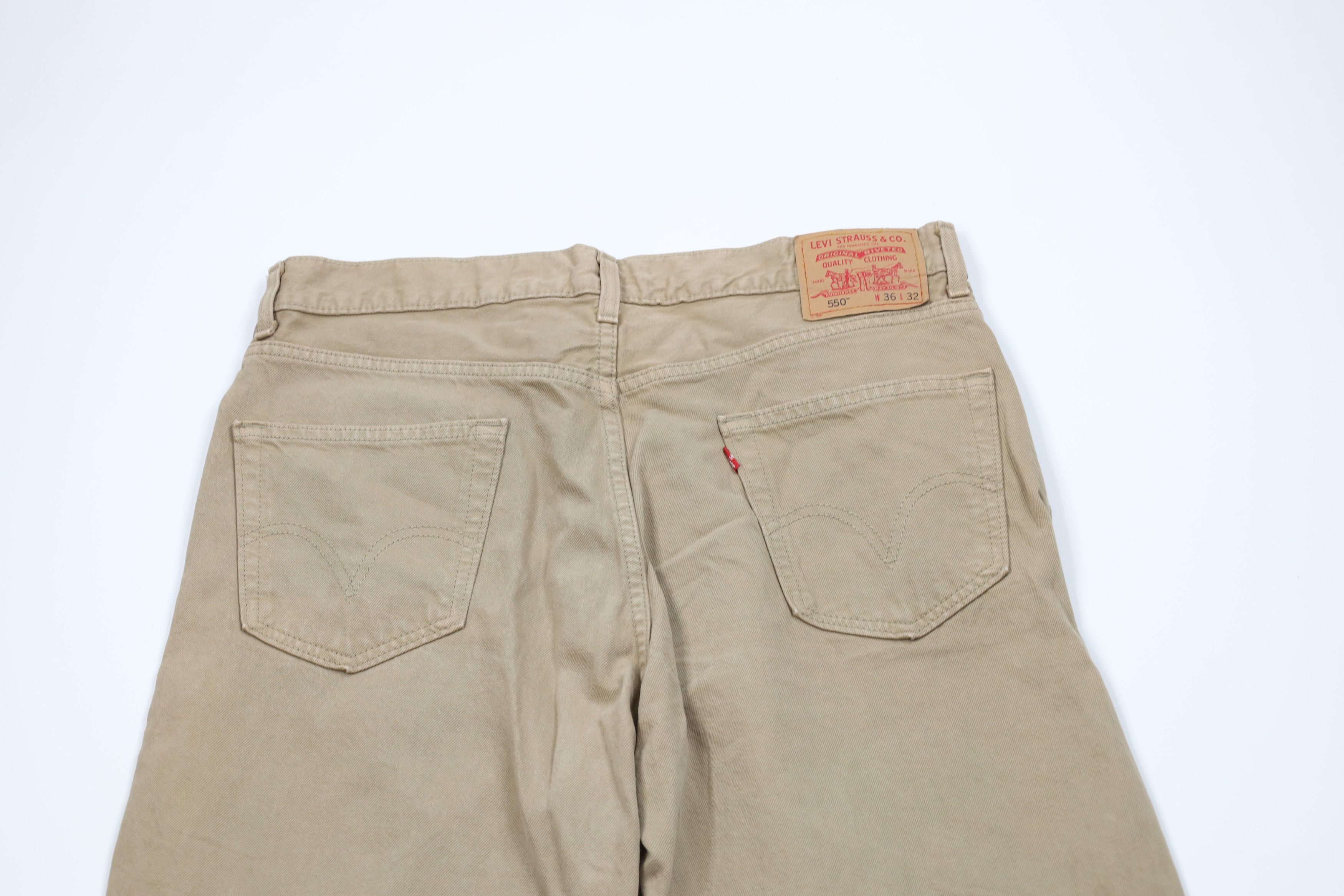 Levi's Vintage Y2K 2003 Levis 550 Fit Denim Jeans Beige Khaki Size US 36 / EU 52 - 10 Thumbnail