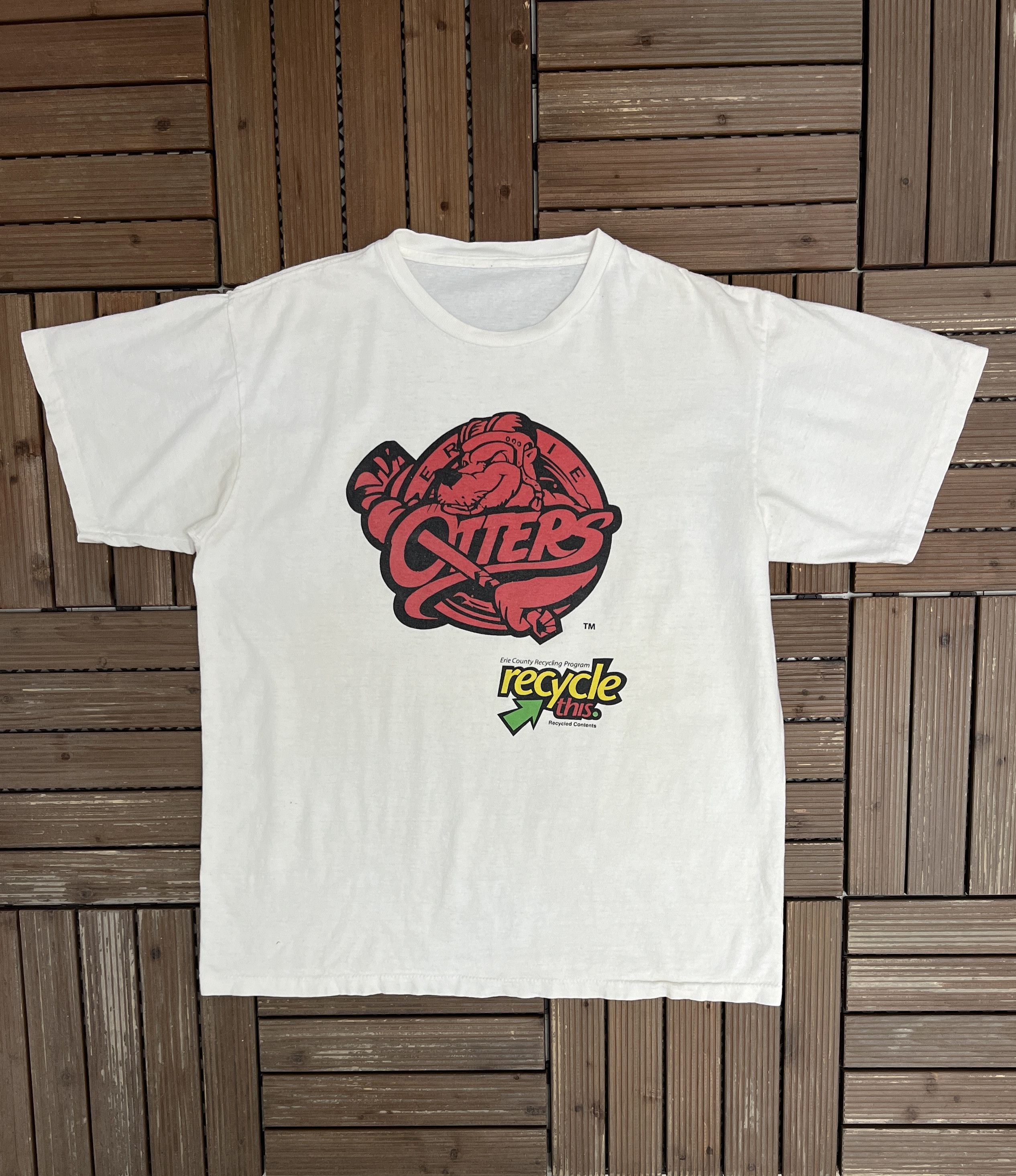 Vintage Erie Otters Hockey Vintage White T-Shirt Tee Size US XL / EU 56 / 4 - 1 Thumbnail