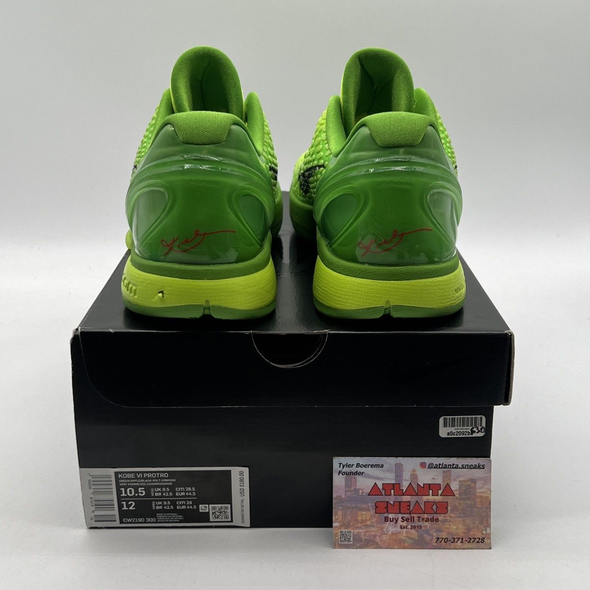Nike Zoom Kobe 6 protro grinch Size US 10.5 / EU 43-44 - 3 Thumbnail