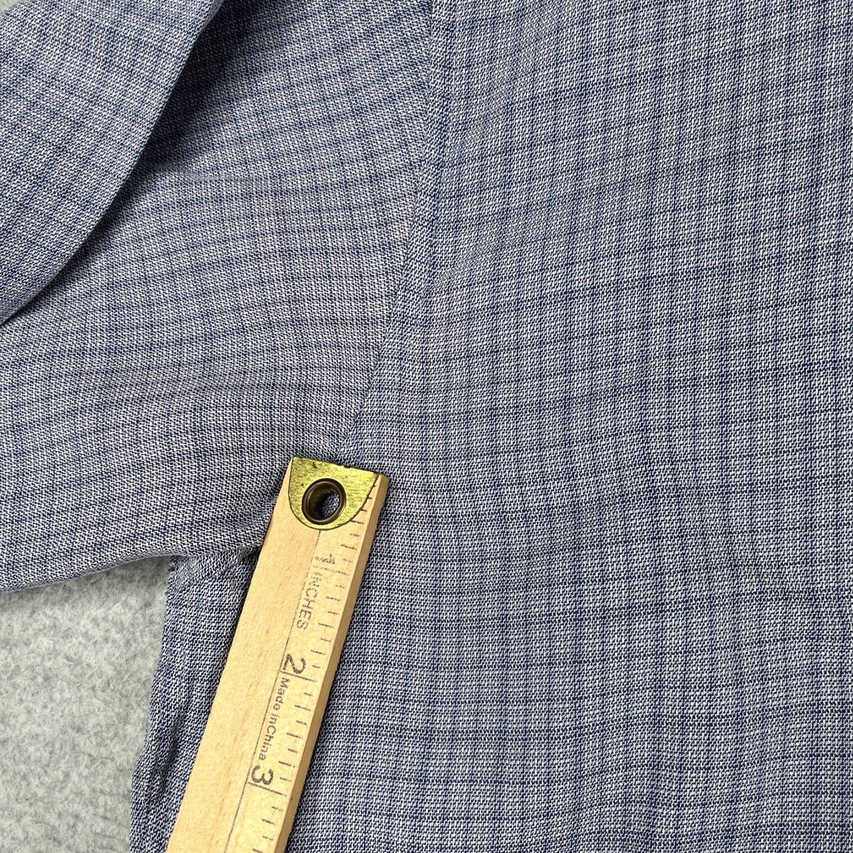 BUGATCHI BUGATCHI UOMO Shirt Blue Check Pocket Casual Button Up Short Sleeve Mens L Size US L / EU 52-54 / 3 - 6 Thumbnail