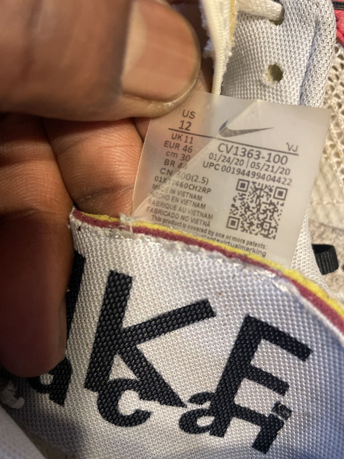 Nike × Sacai Sail Nike Sacai VaporWaffle Size US 12 / EU 45 - 7 Thumbnail