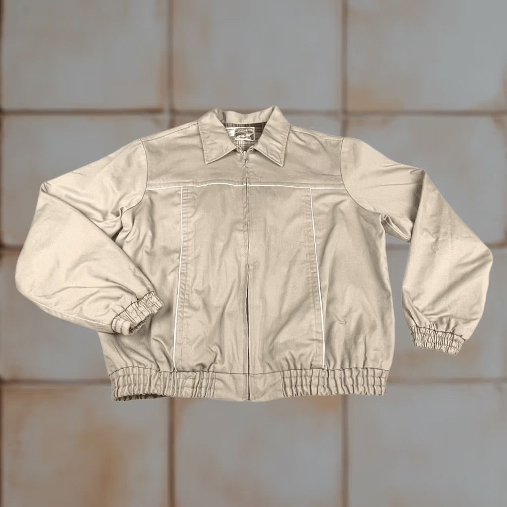 Vintage VINTAGE Kennington Jacket Mens Beige 70s Bomber Cotton Blend Lined Piping Plaid Lining 25 Chest Short Length XL Size US L / EU 52-54 / 3 - 1 Thumbnail