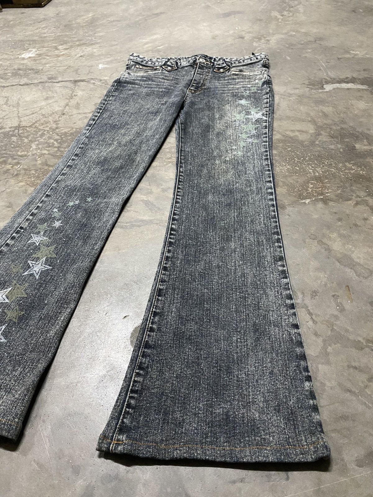 Japanese Brand Flare Jeans Jouer Aux Echecs Black Wash #15 Size US 30 / EU 46 - 2 Thumbnail