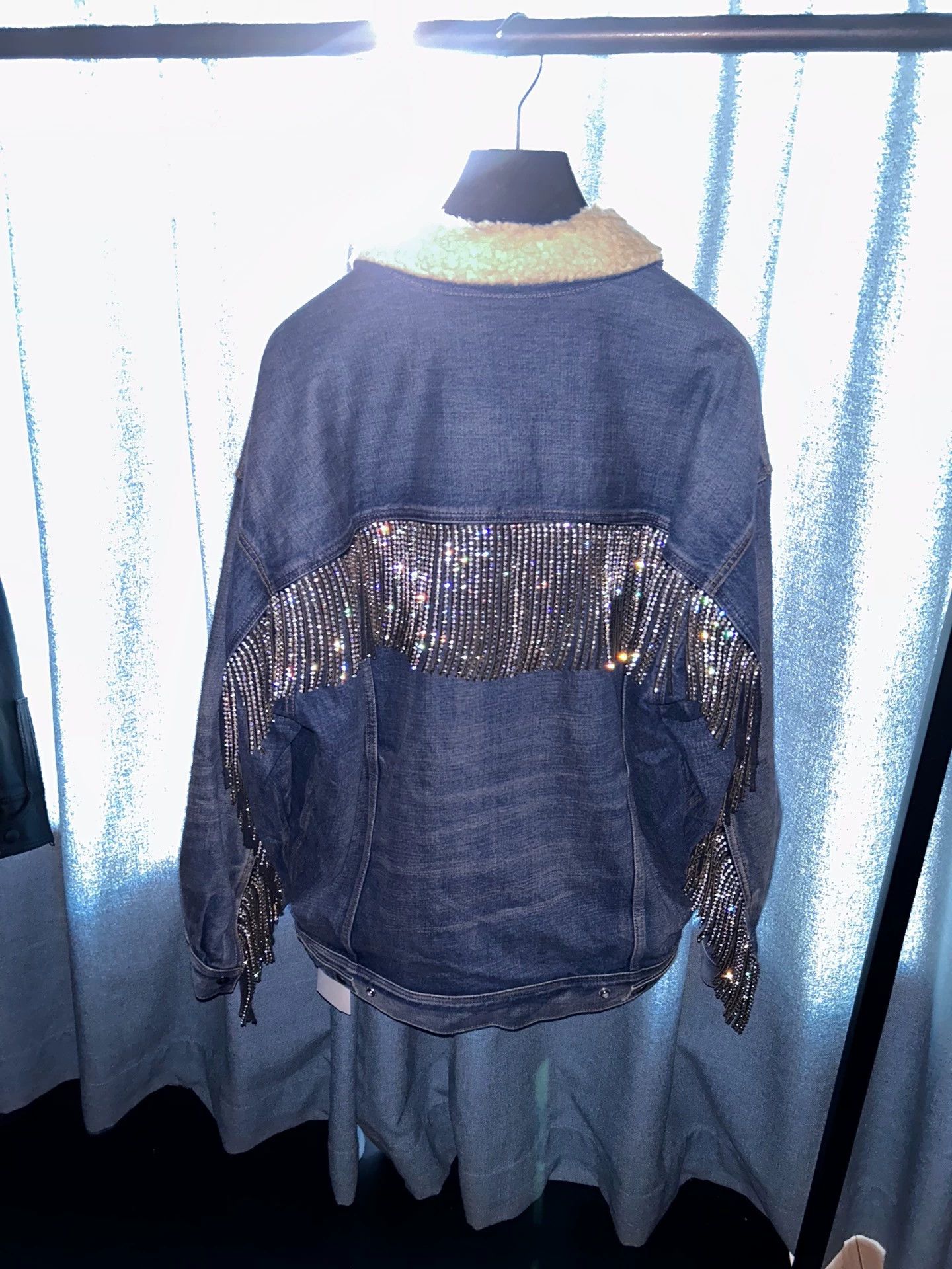 Celine Celine 22FW Oversize Black Crystal Tassel Denim Jkt XS Size US XS / EU 42 / 0 - 1 Thumbnail