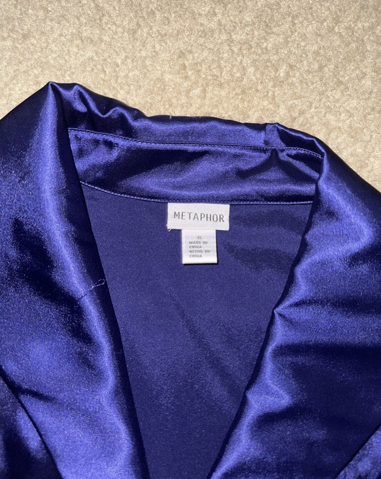Other Satin Blue Metaphor Blouse Size XL / US 12-14 / IT 48-50 - 2 Thumbnail