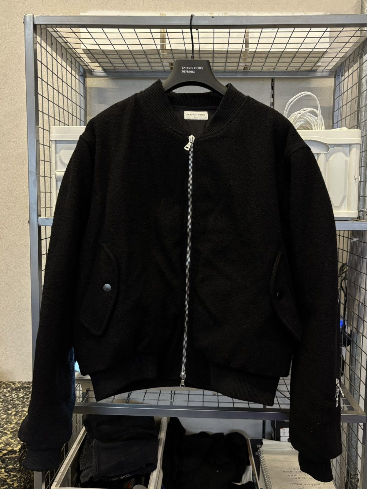 Dries Van Noten AW14 Backzip wool version bomber jacket Size US L / EU 52-54 / 3 - 3 Thumbnail